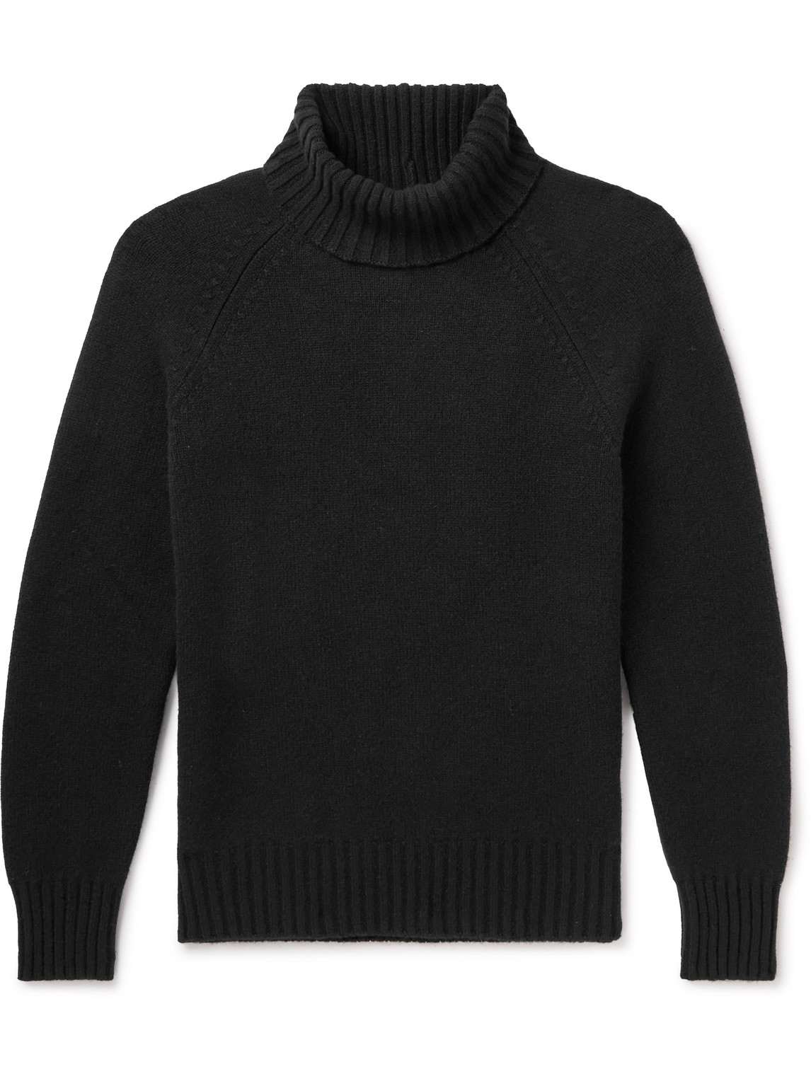 Shop Tom Ford Cashmere-blend Rollneck Sweater In Black