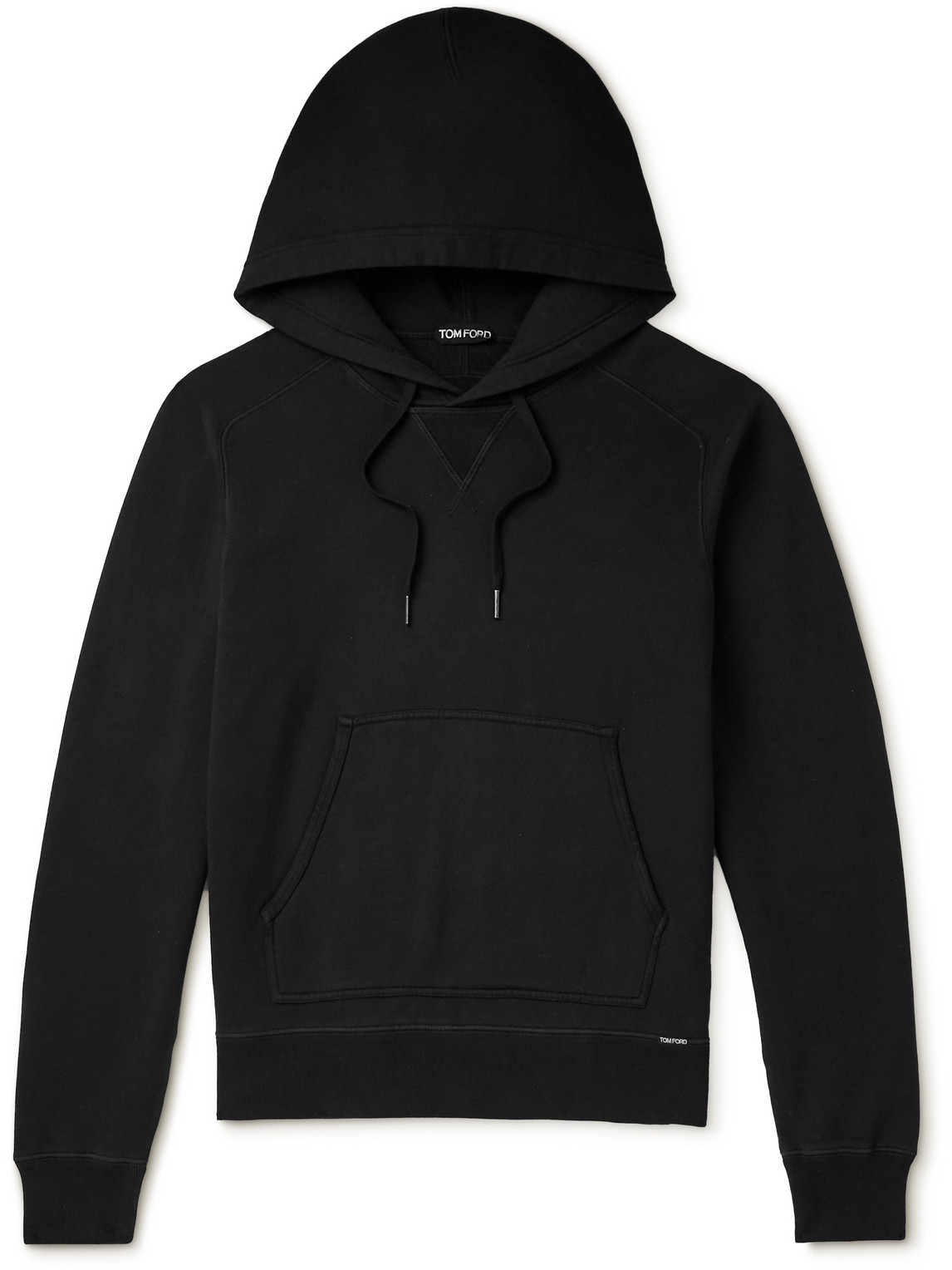 Tom Ford Garment-dyed Cotton-jersey Hoodie In Black