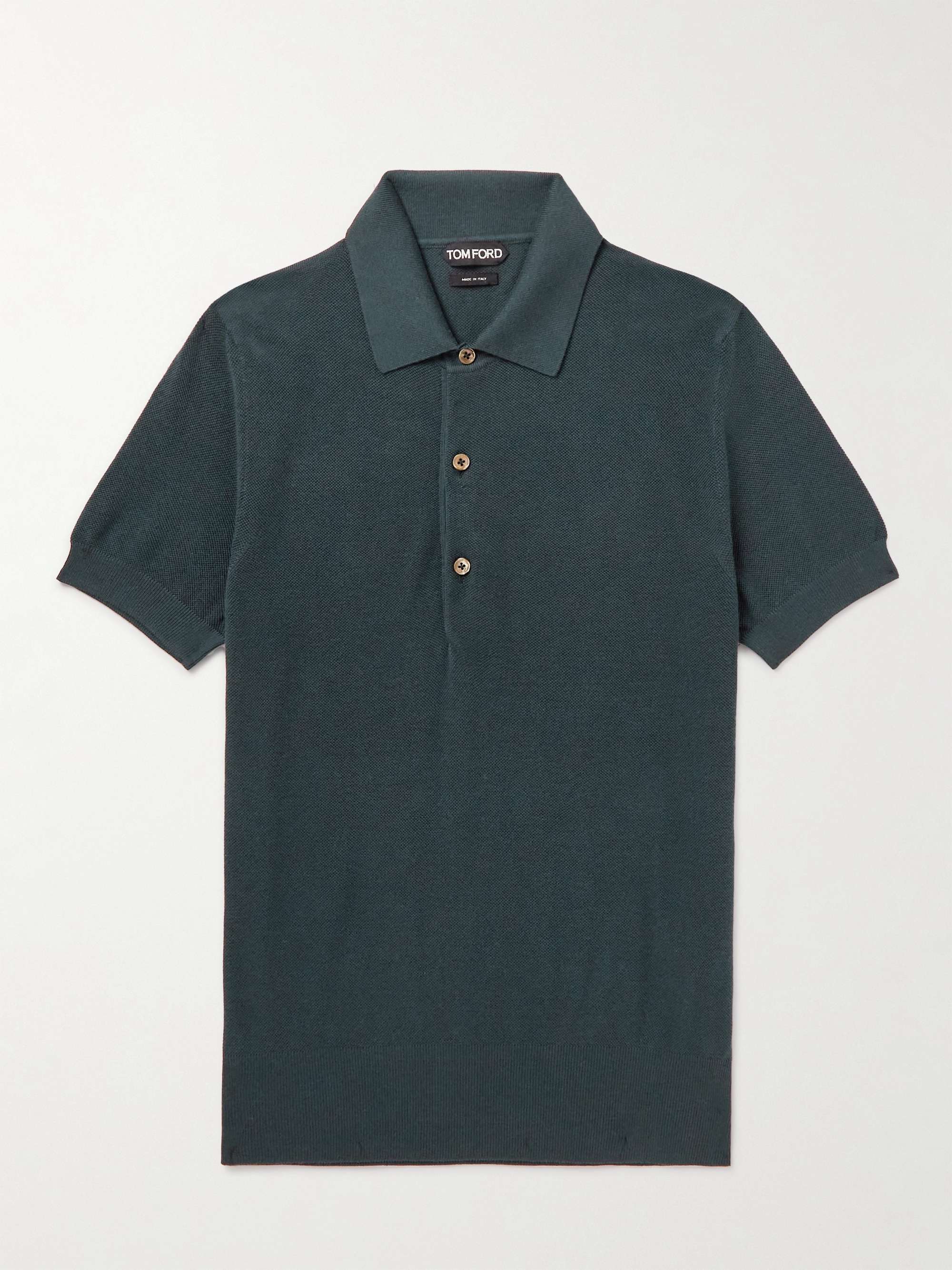 TOM FORD Silk and Cotton-Blend Piqué Polo Shirt for Men | MR PORTER