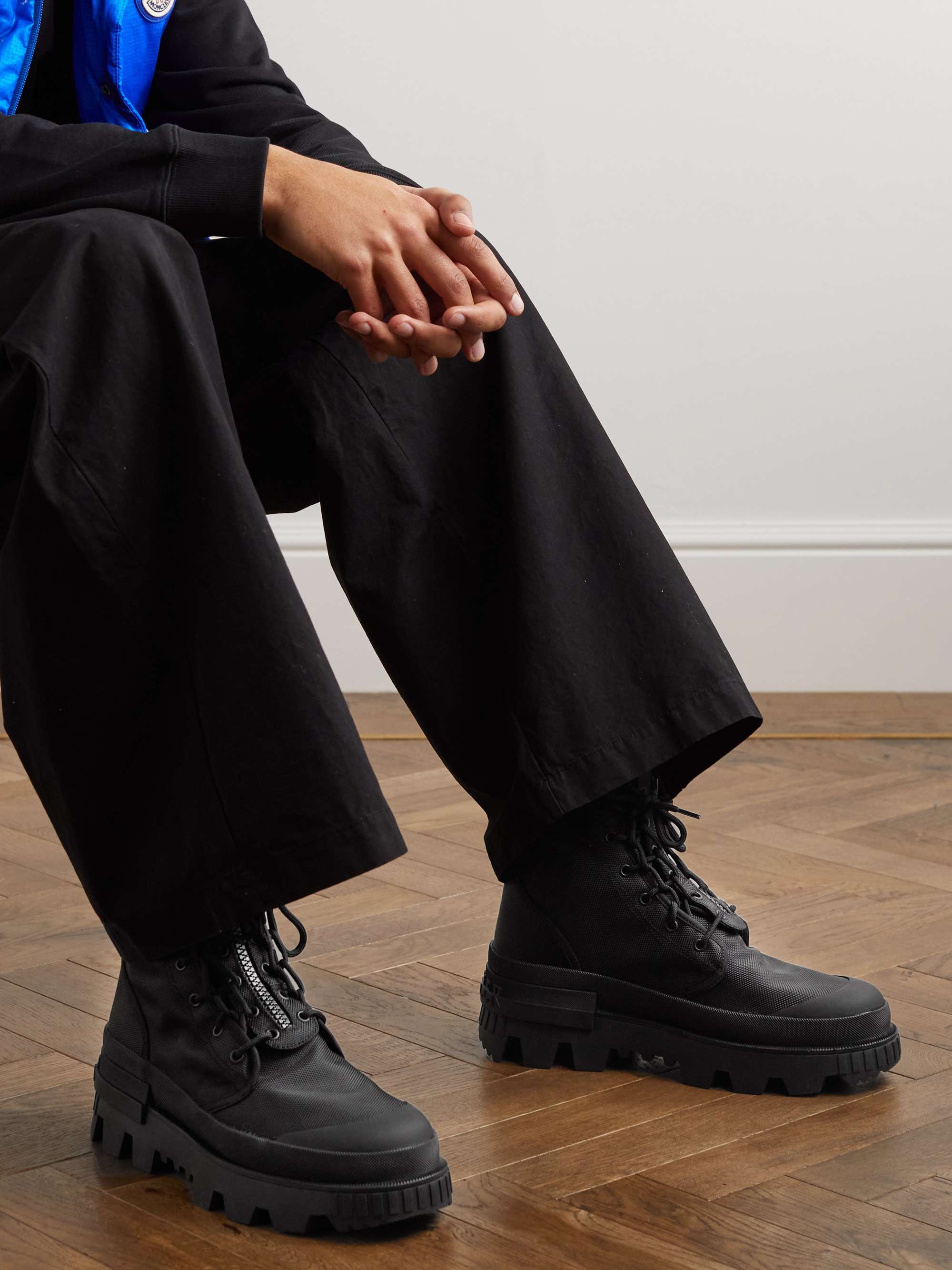 MONCLER + Hyke Desertyx Canvas and Rubber Ankle Boots | MR PORTER