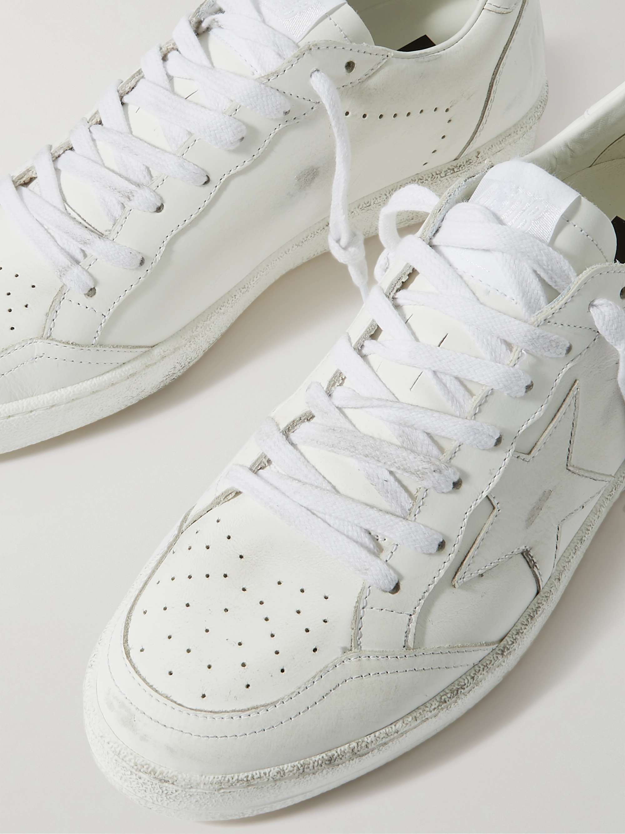 GOLDEN GOOSE Ball Star Distressed Leather Sneakers for Men | MR PORTER