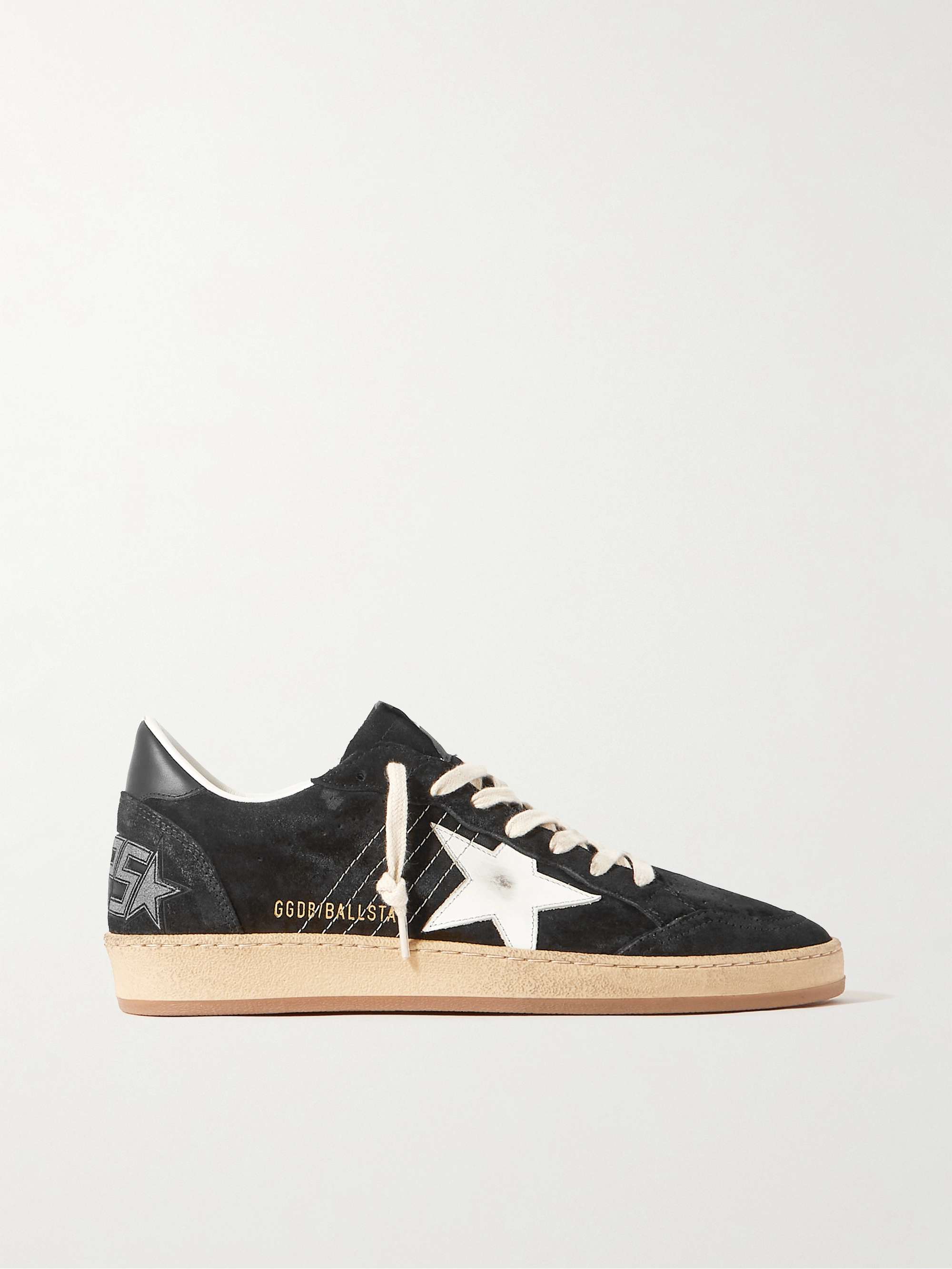 GOLDEN GOOSE Ball Star Distressed Suede and Leather Sneakers | MR PORTER