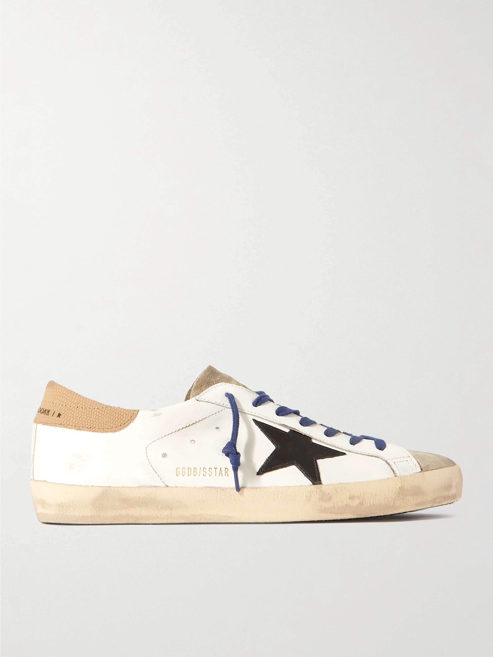 GOLDEN GOOSE Superstar Distressed Leather and Suede Sneakers for Men | MR  PORTER