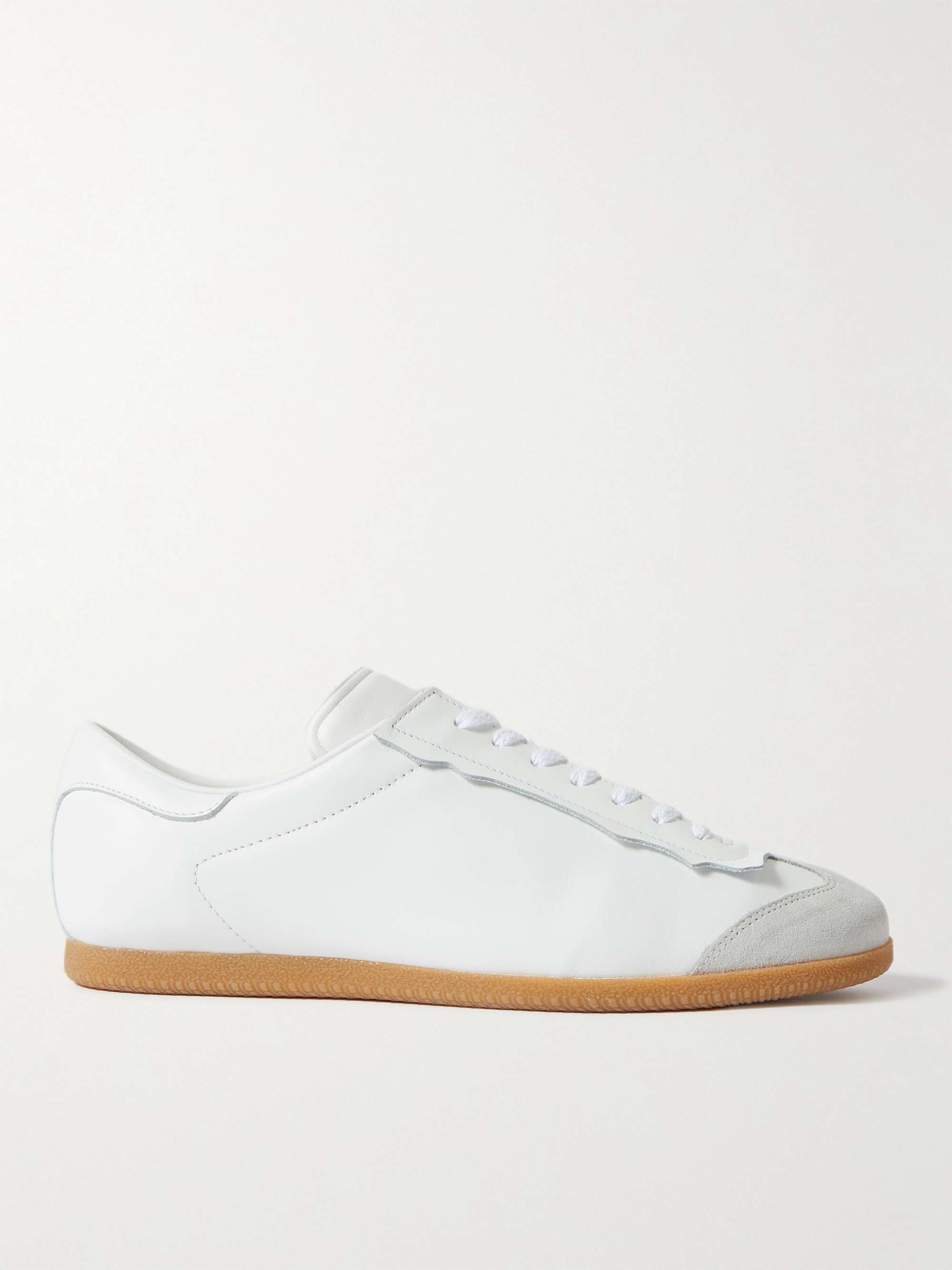 MAISON MARGIELA Feather Light Suede-Panelled Leather Sneakers | MR