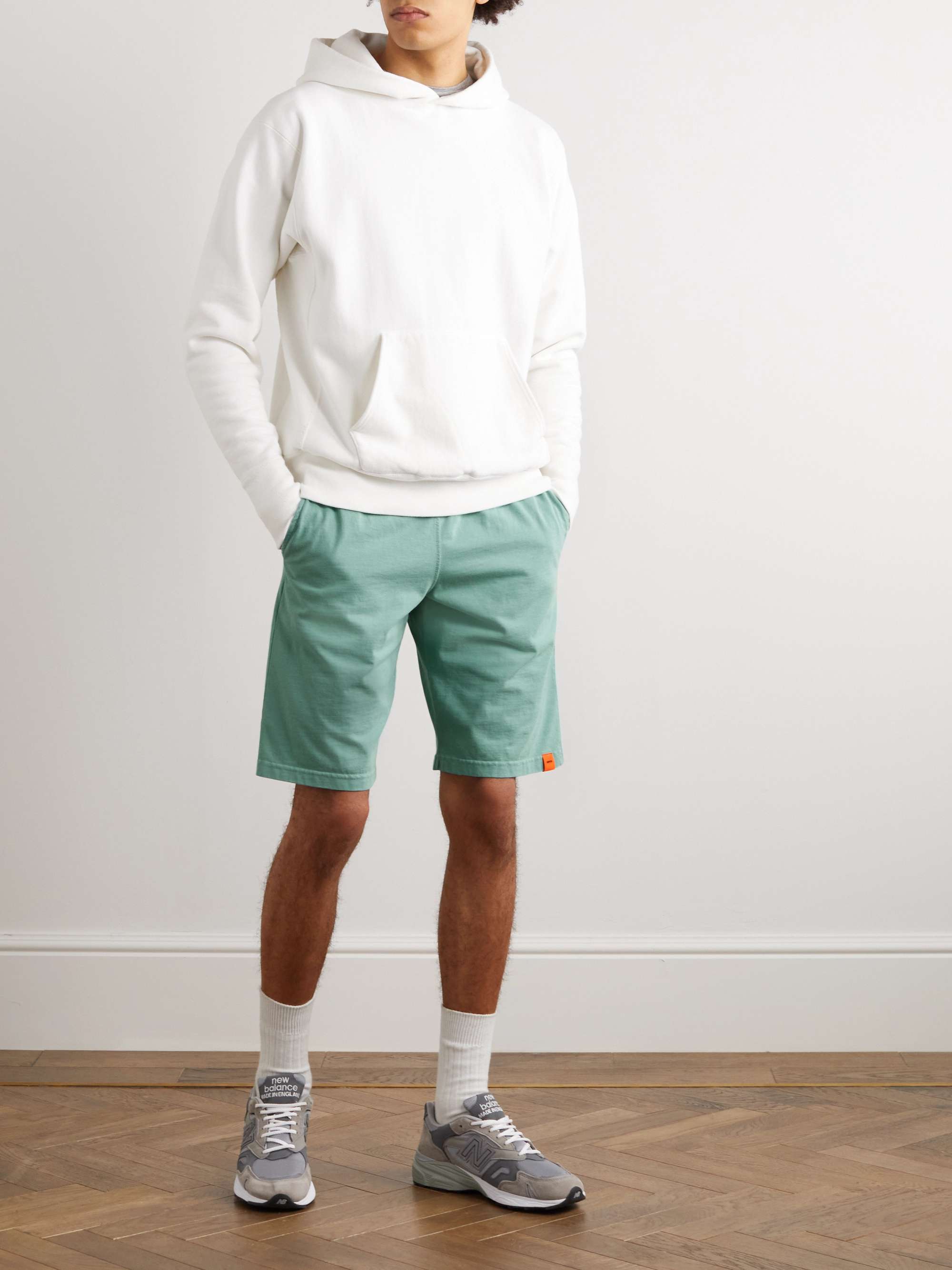 Turquoise Straight-Leg Cotton-Jersey Drawstring Bermuda Shorts | ASPESI |  MR PORTER