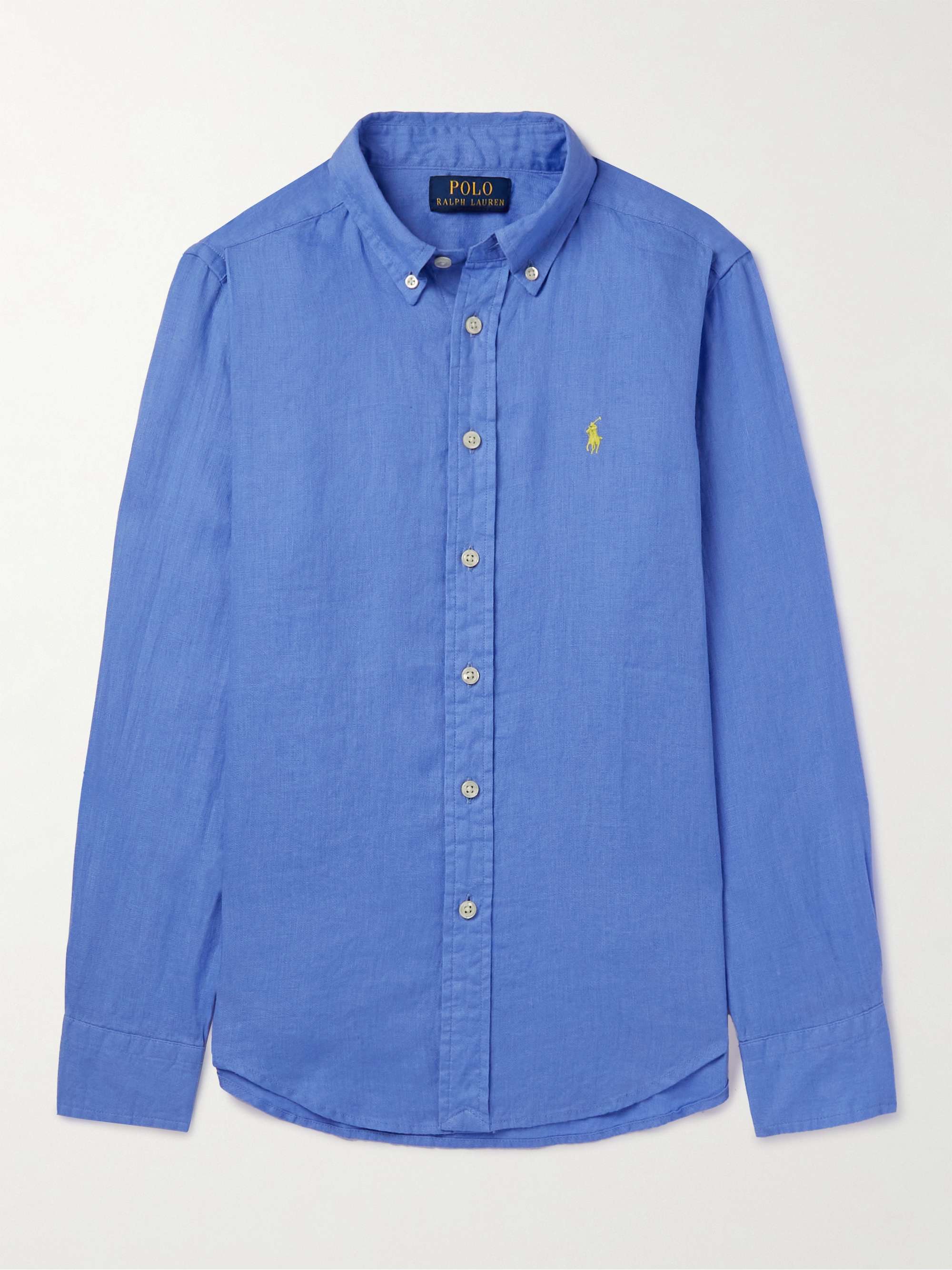 POLO RALPH LAUREN KIDS Botton-Down Collar Logo-Embroidered Linen Shirt for  Men | MR PORTER