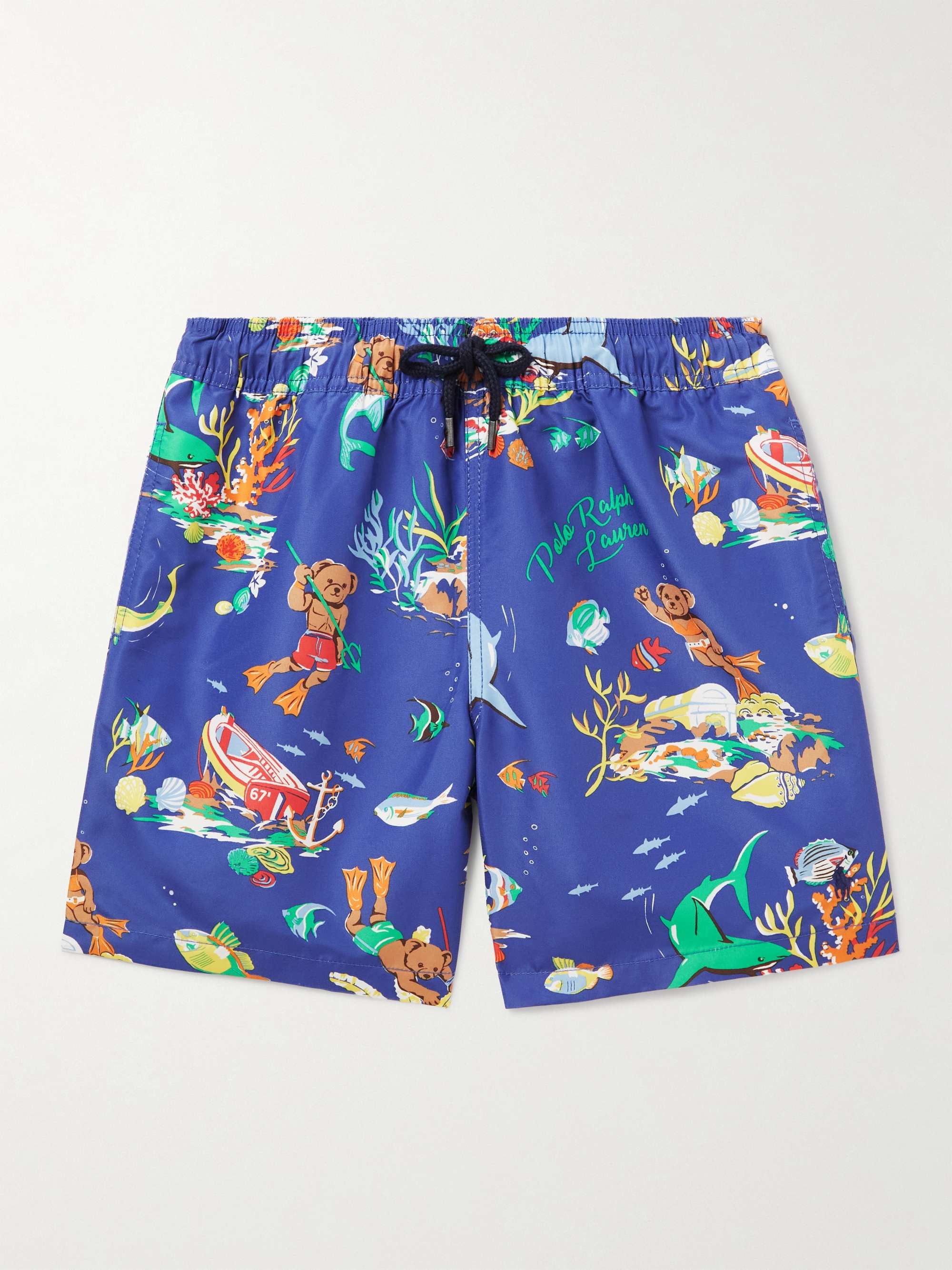 POLO RALPH LAUREN KIDS Traveler Printed Swim Shorts for Men | MR PORTER