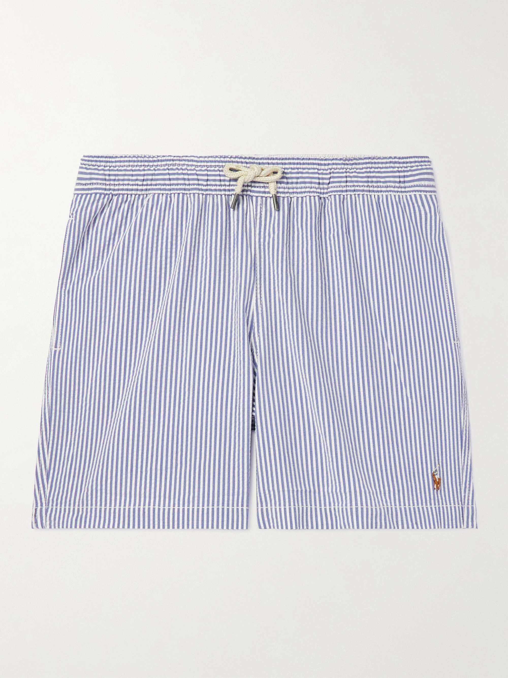 POLO RALPH LAUREN KIDS Striped Cotton-Blend Swim Shorts for Men | MR PORTER