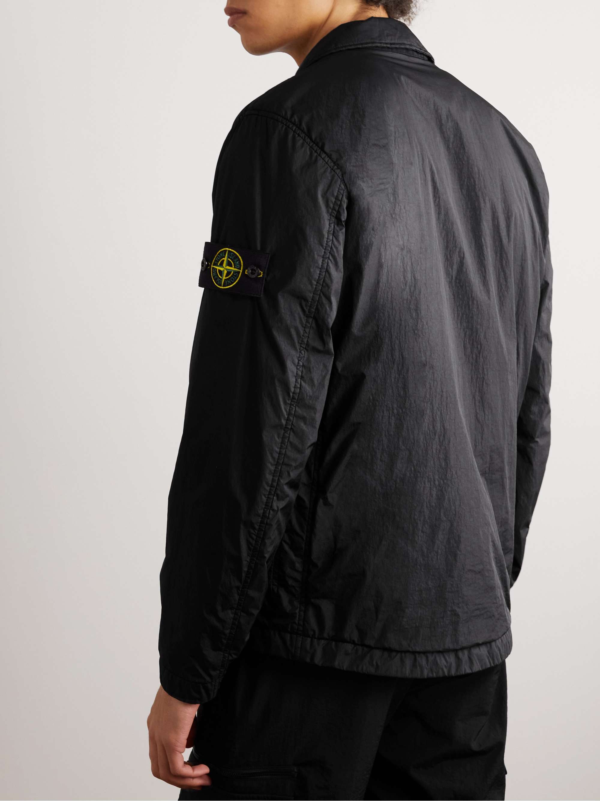 STONE ISLAND Logo-Appliquéd Padded Crinkle Reps Nylon Shirt Jacket | MR  PORTER