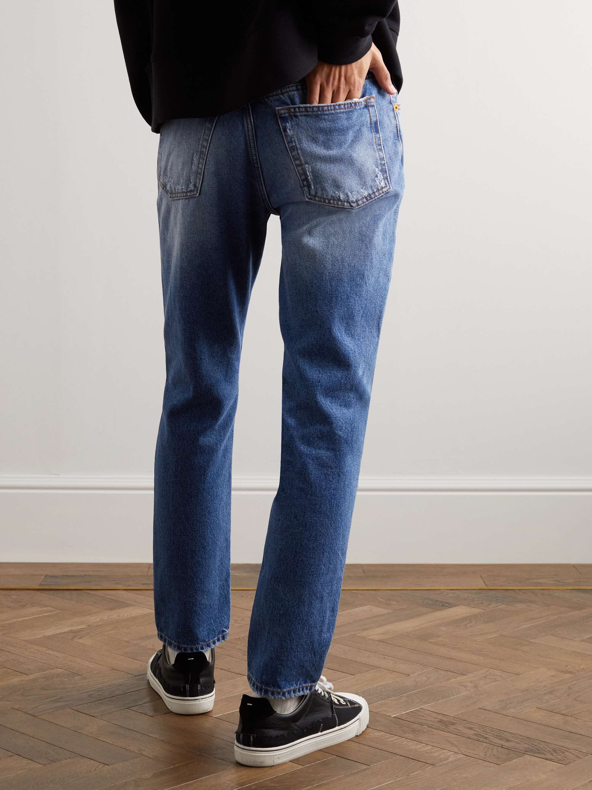 MONCLER GENIUS + 8 Palm Angels Skinny-Fit Panelled Distressed Jeans for Men  | MR PORTER