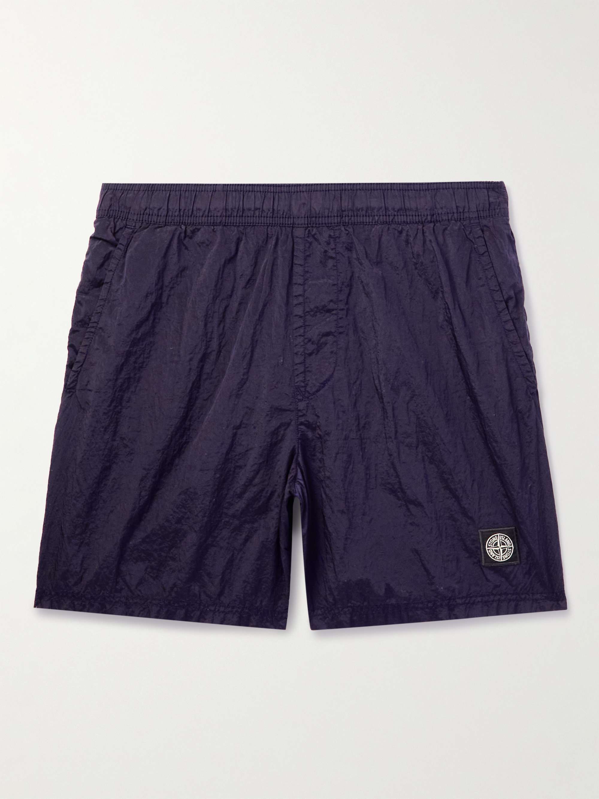 Purple Logo-Appliquéd Straight-Leg Mid-Length Swim Shorts | STONE ISLAND |  MR PORTER