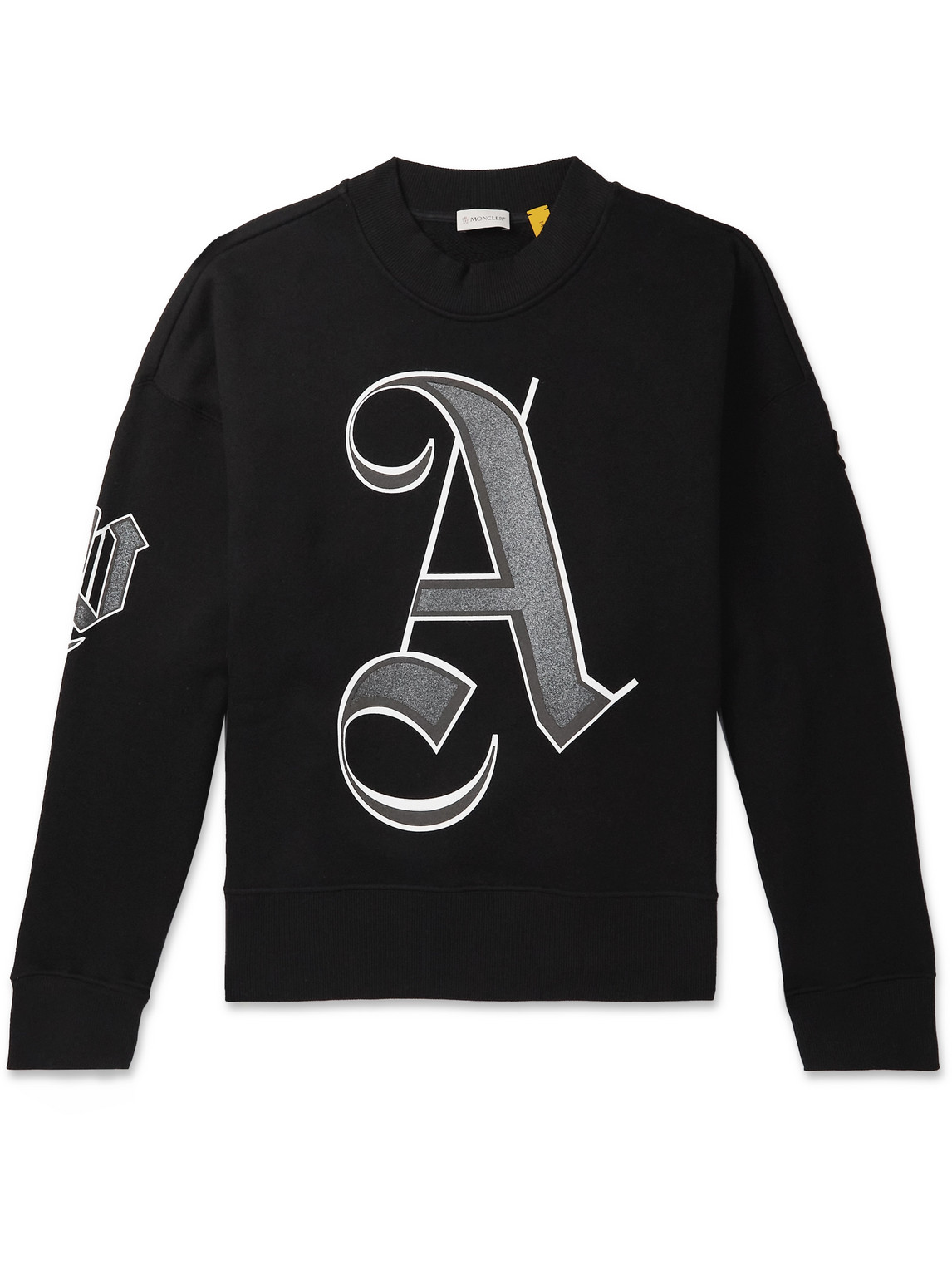 Moncler Genius Letter-print Cotton-jersey Sweatshirt In Black