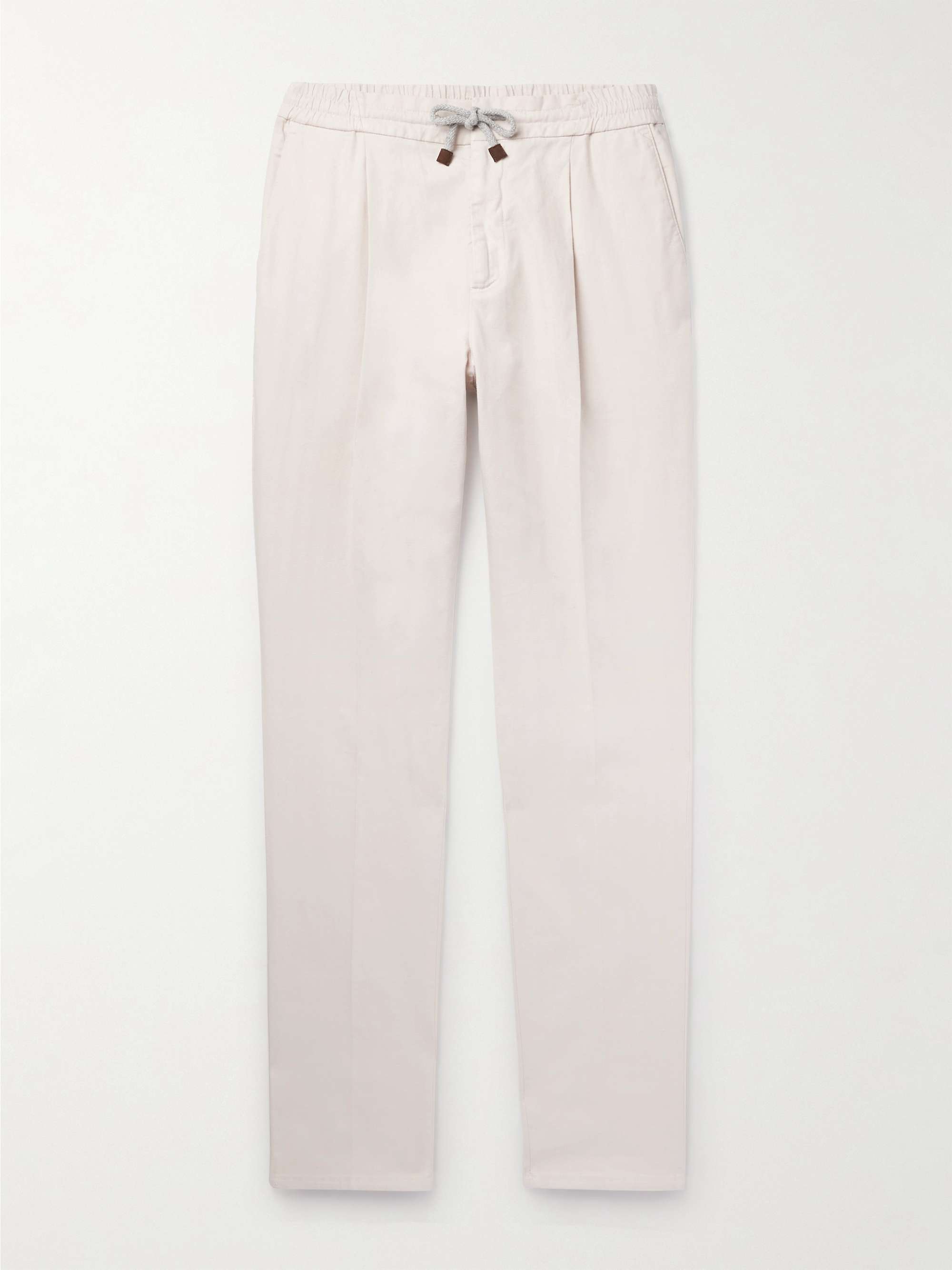 BRUNELLO CUCINELLI, Pleated Cotton Gabardine Pants, Men
