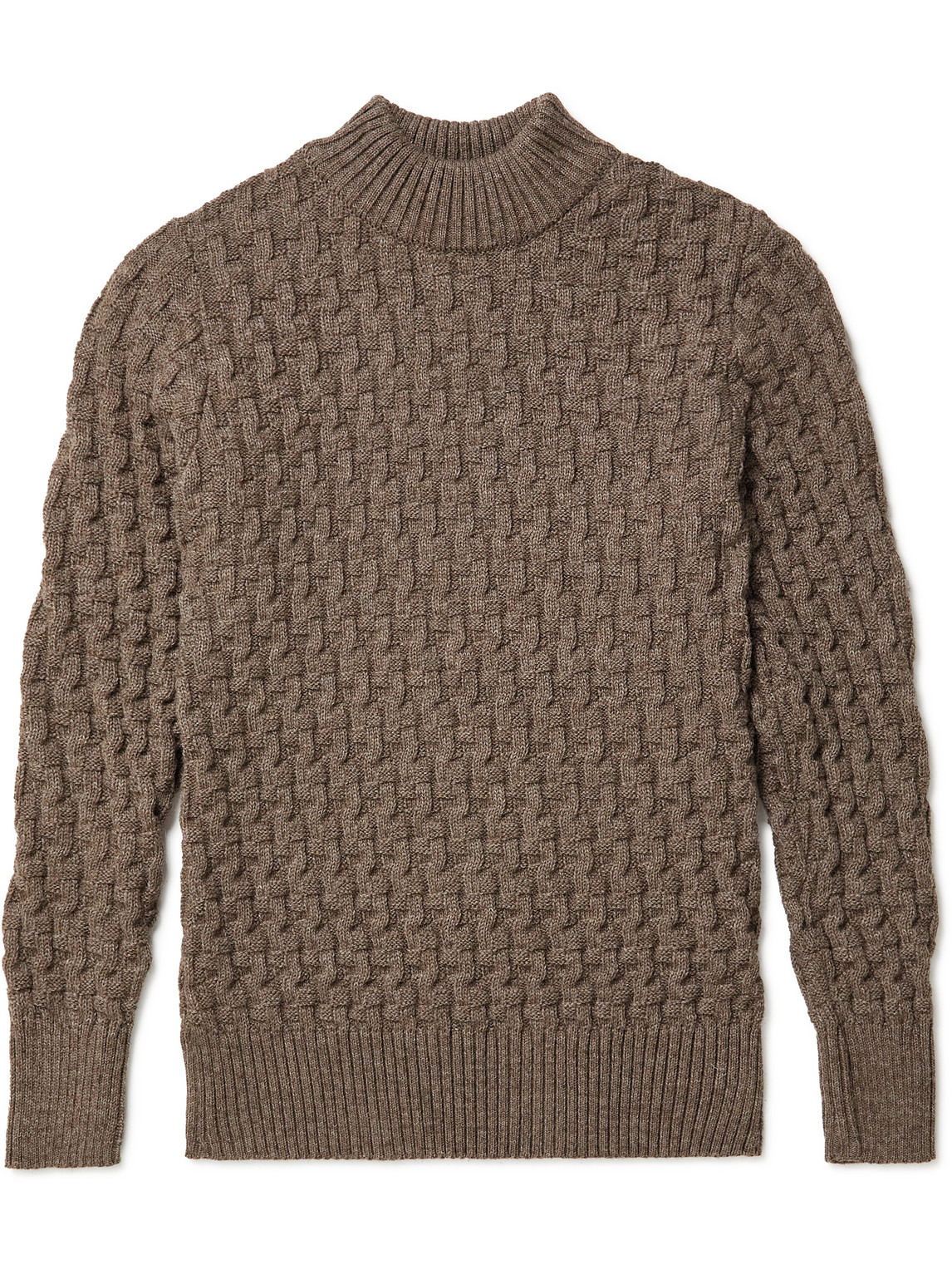 S.n.s. Herning Stark Slim-fit Virgin Wool Sweater In Brown | ModeSens