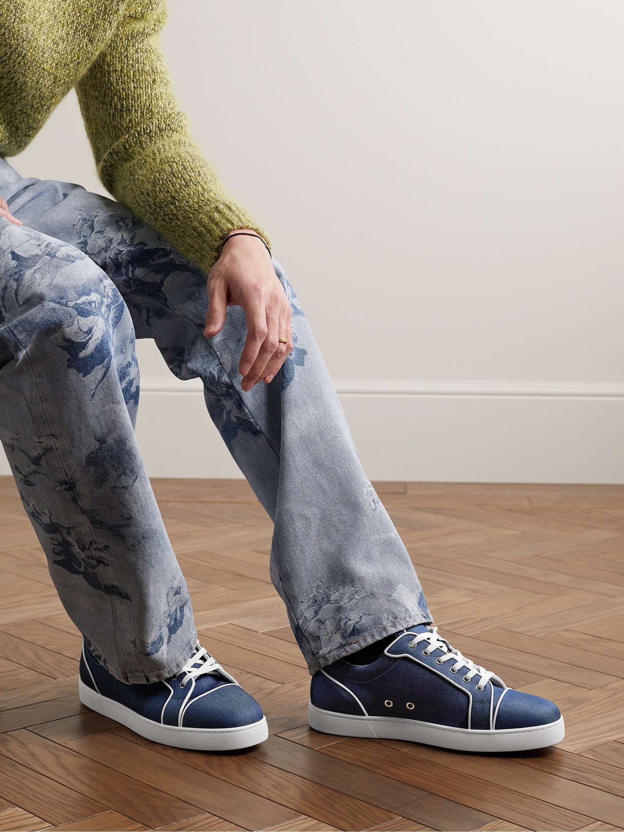 Christian Louboutin Men's VarsiJunior Spikes 2 Leather Low-Top Sneakers