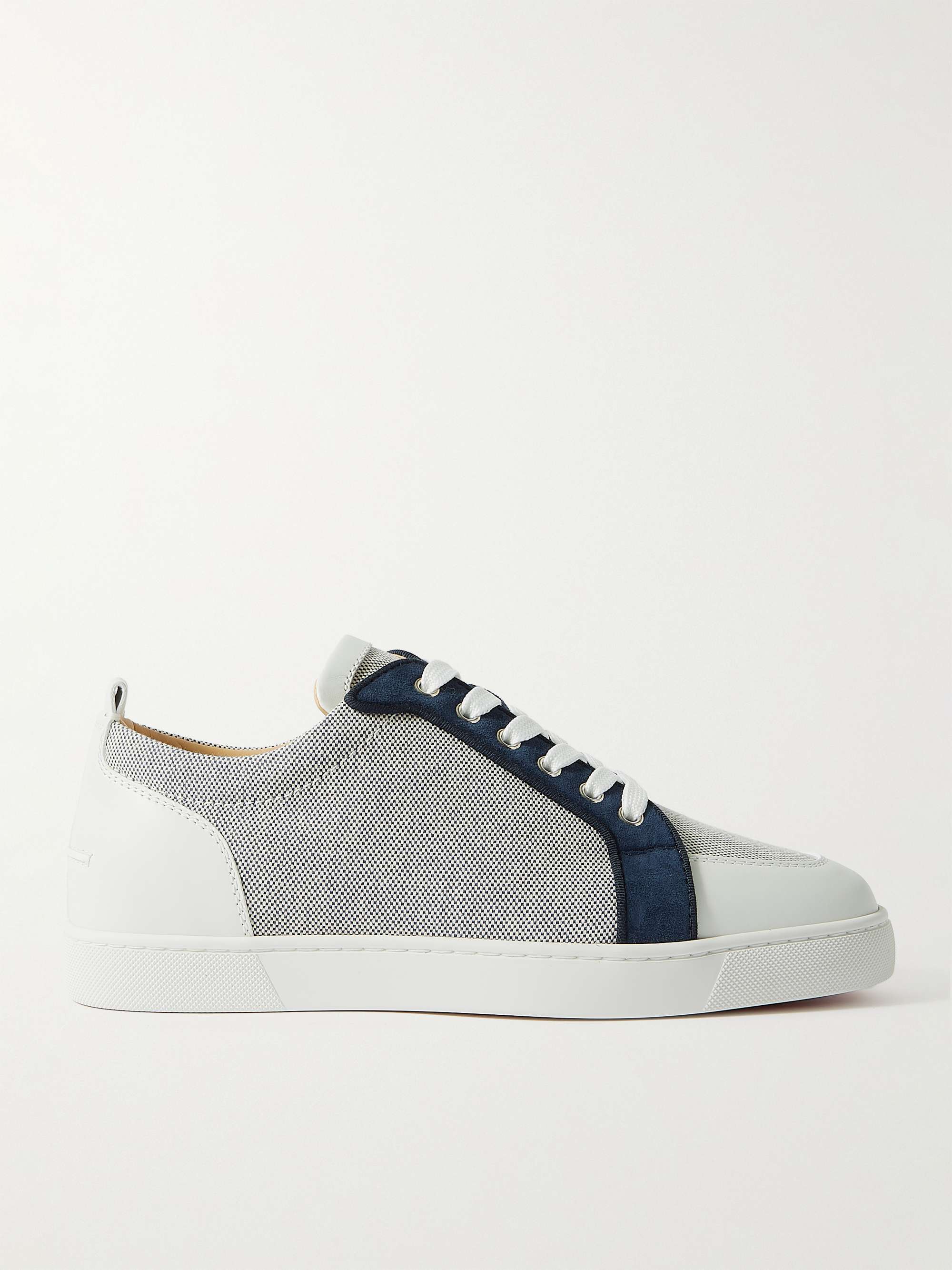 CHRISTIAN LOUBOUTIN Rantulow Suede and Leather-Trimmed Canvas Sneakers for  Men | MR PORTER