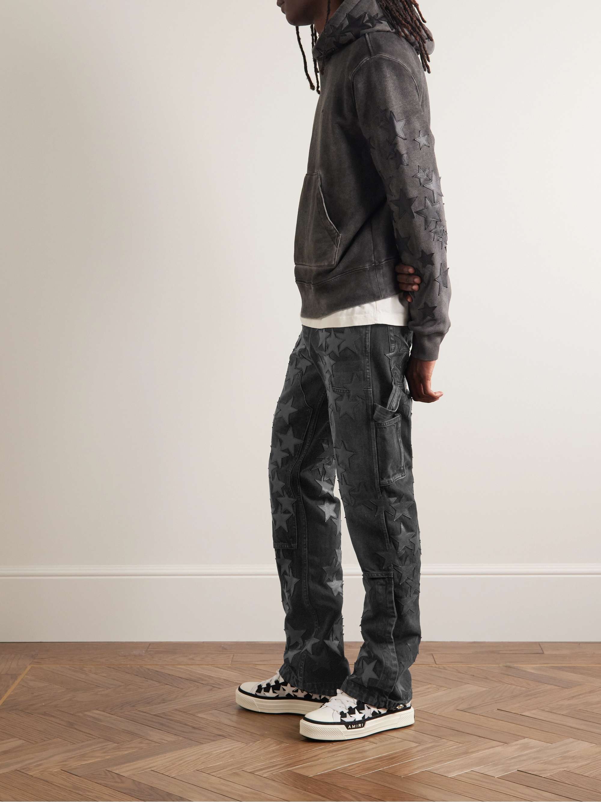 AMIRI + Chemist Carpenter Straight-Leg Leather-Appliquéd Jeans for Men | MR  PORTER