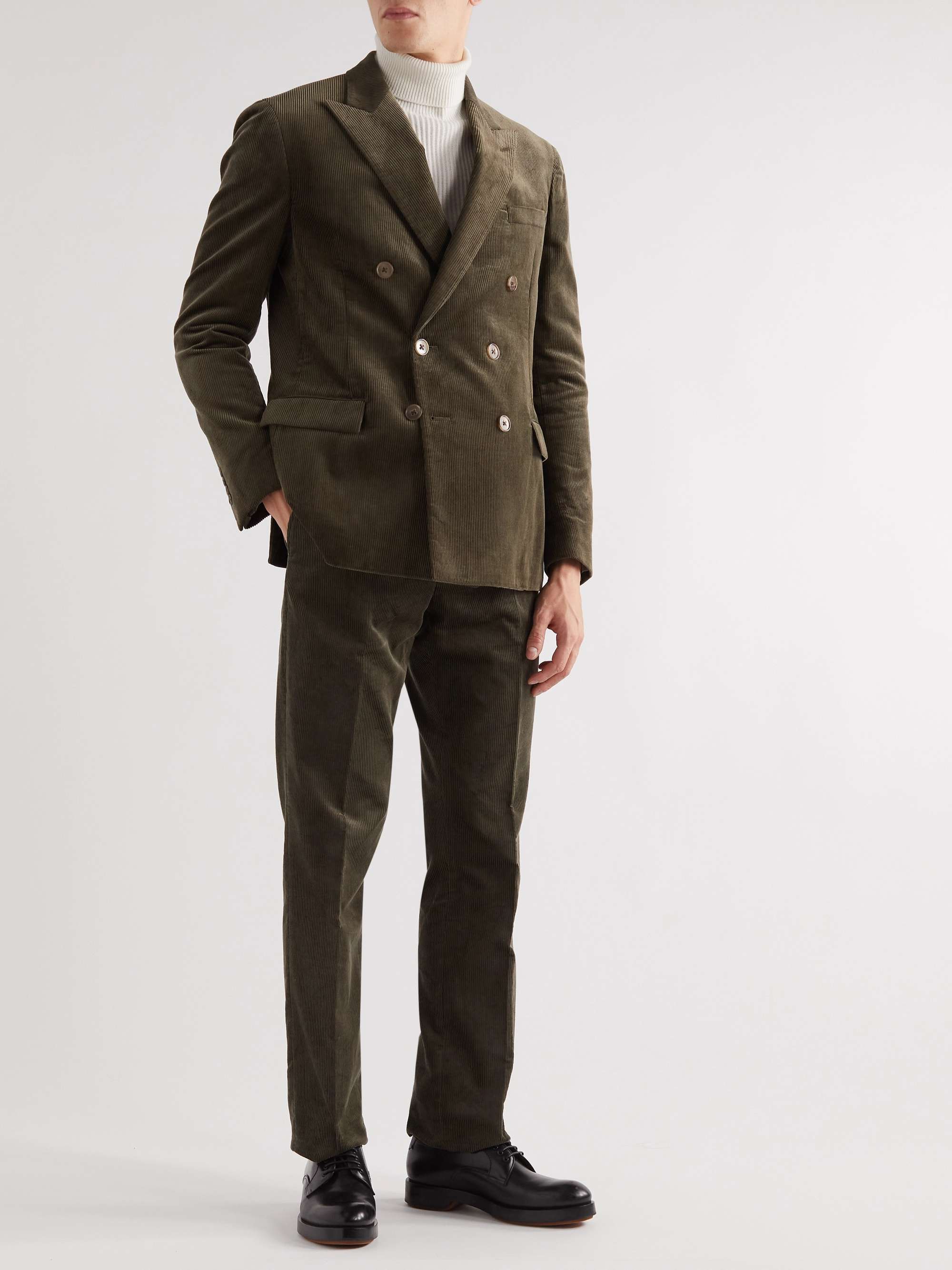 Army green Kent Slim-Fit Double-Breasted Cotton-Corduroy Suit Jacket | RALPH  LAUREN PURPLE LABEL | MR PORTER