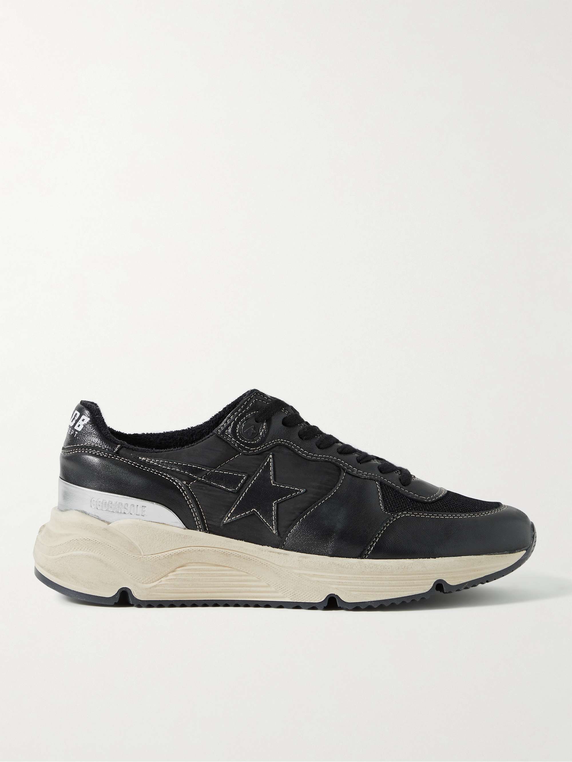 GOLDEN GOOSE DELUXE BRAND Running Star Mesh-Trimmed Leather and Shell  Sneakers | MR PORTER