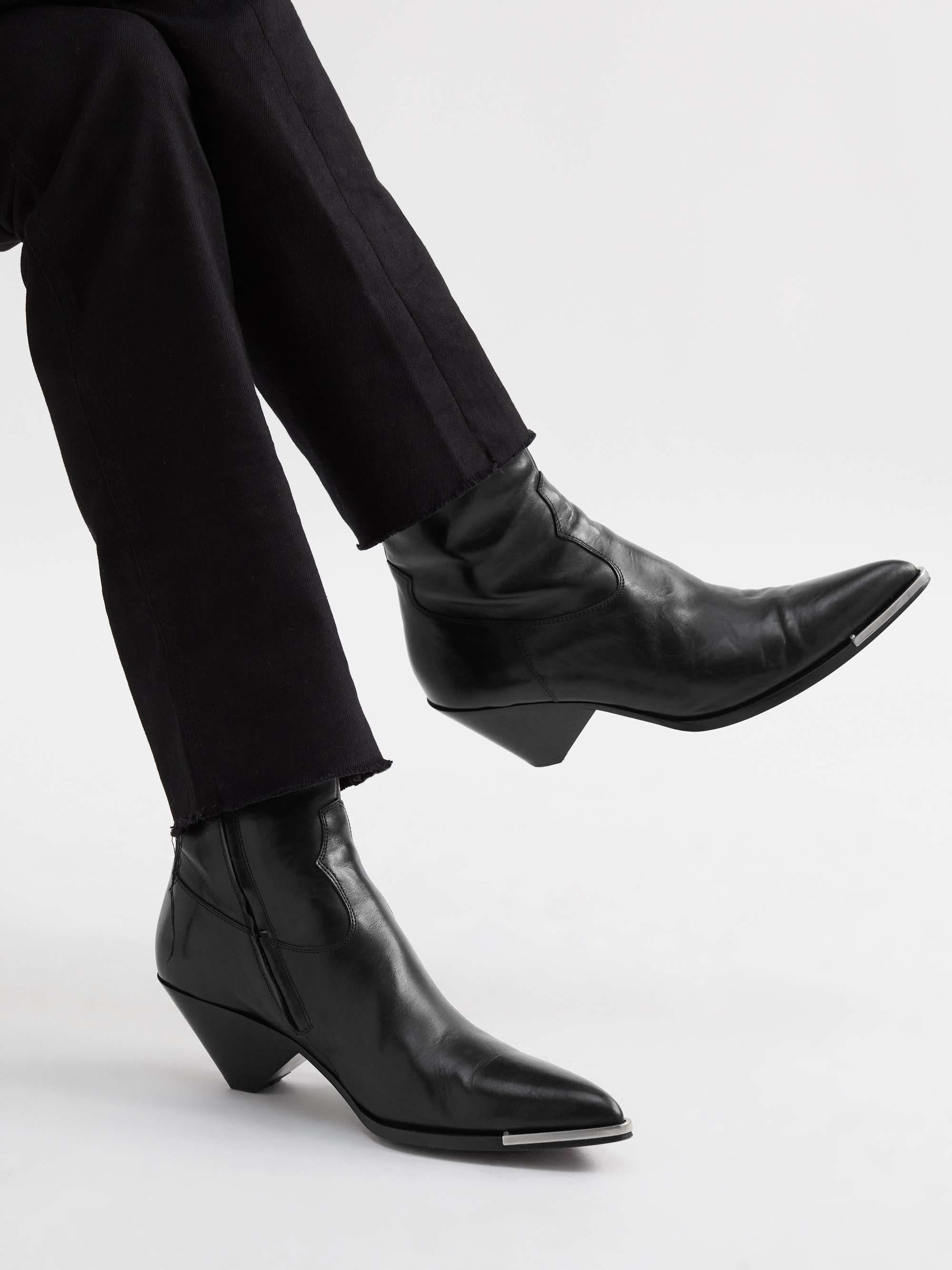 CELINE HOMME Leather Western Boots for Men | MR PORTER