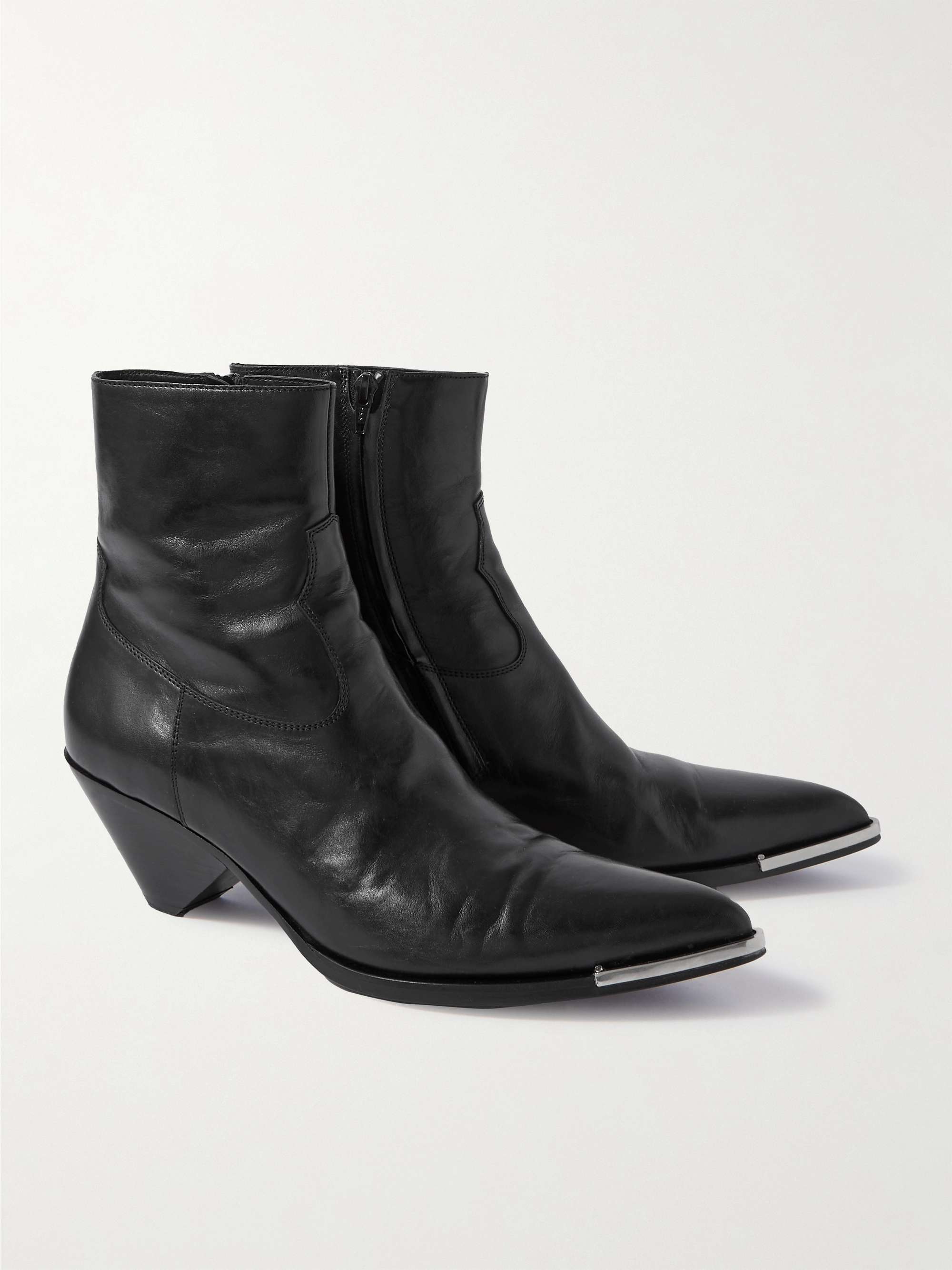 Black Leather Western Boots | CELINE HOMME | MR PORTER