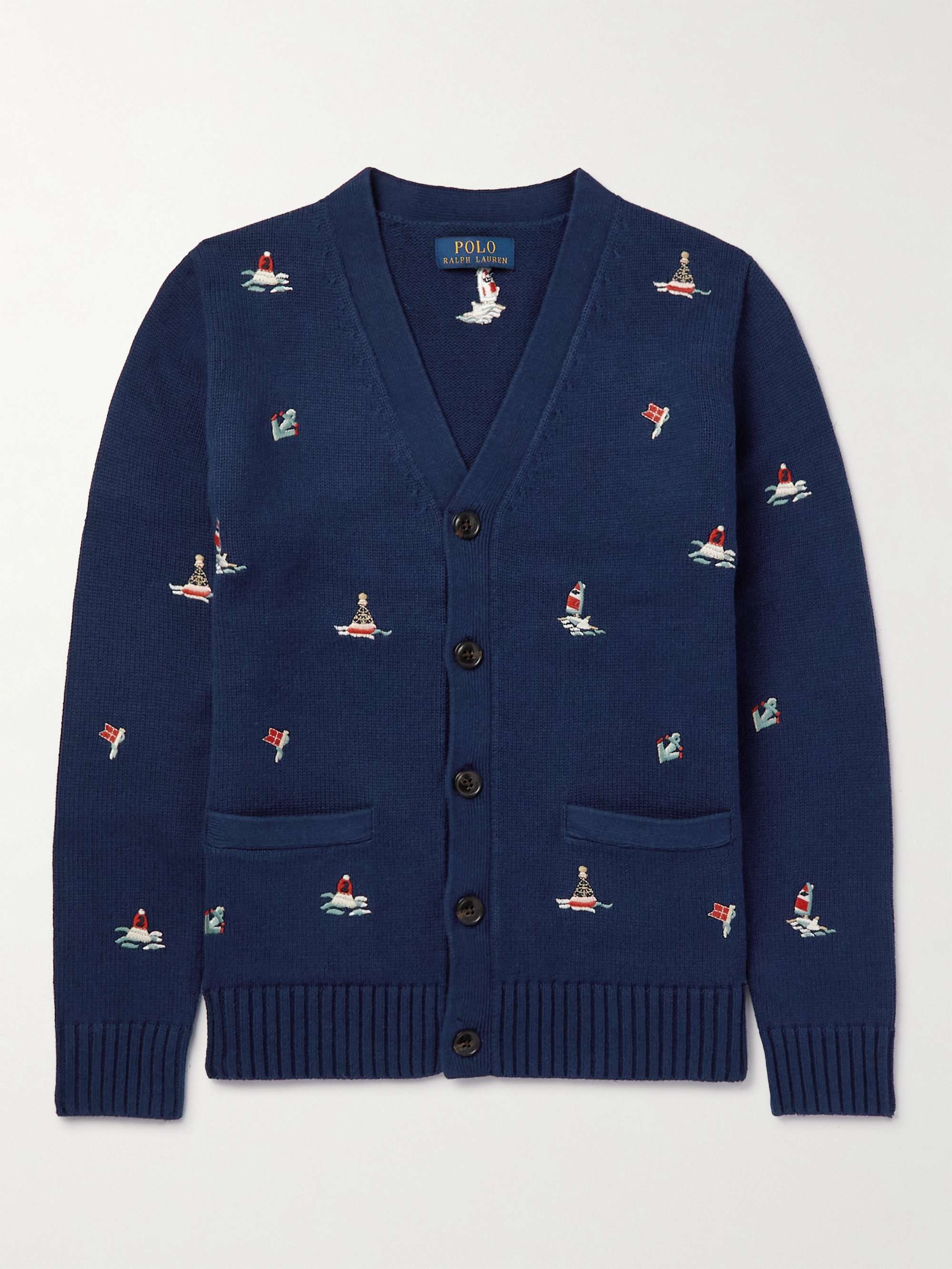POLO RALPH LAUREN KIDS Embroidered Cotton Cardigan for Men | MR PORTER