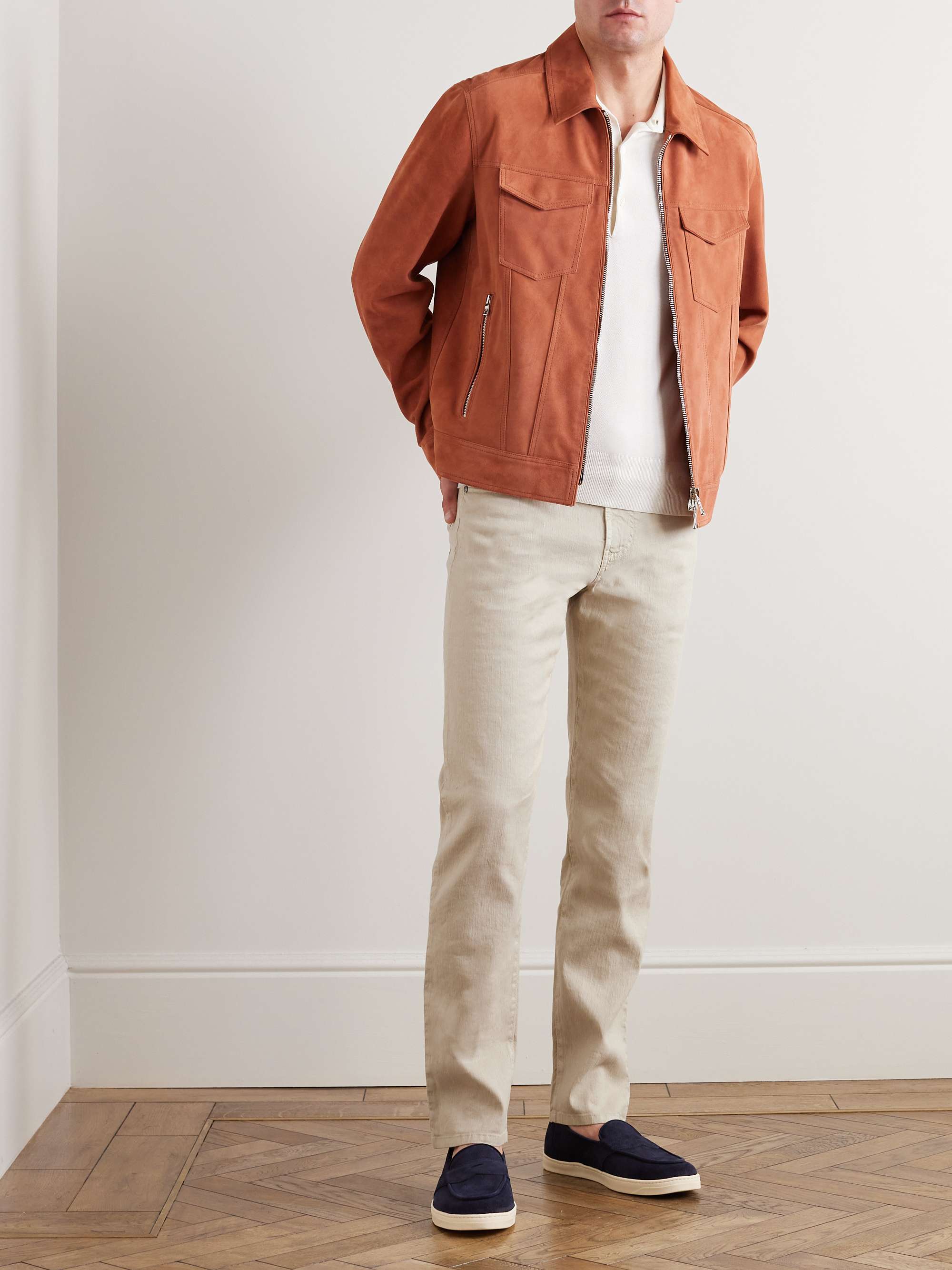 LORO PIANA Slim-Fit Straight-Leg Cotton and Linen-Blend Trousers for Men |  MR PORTER