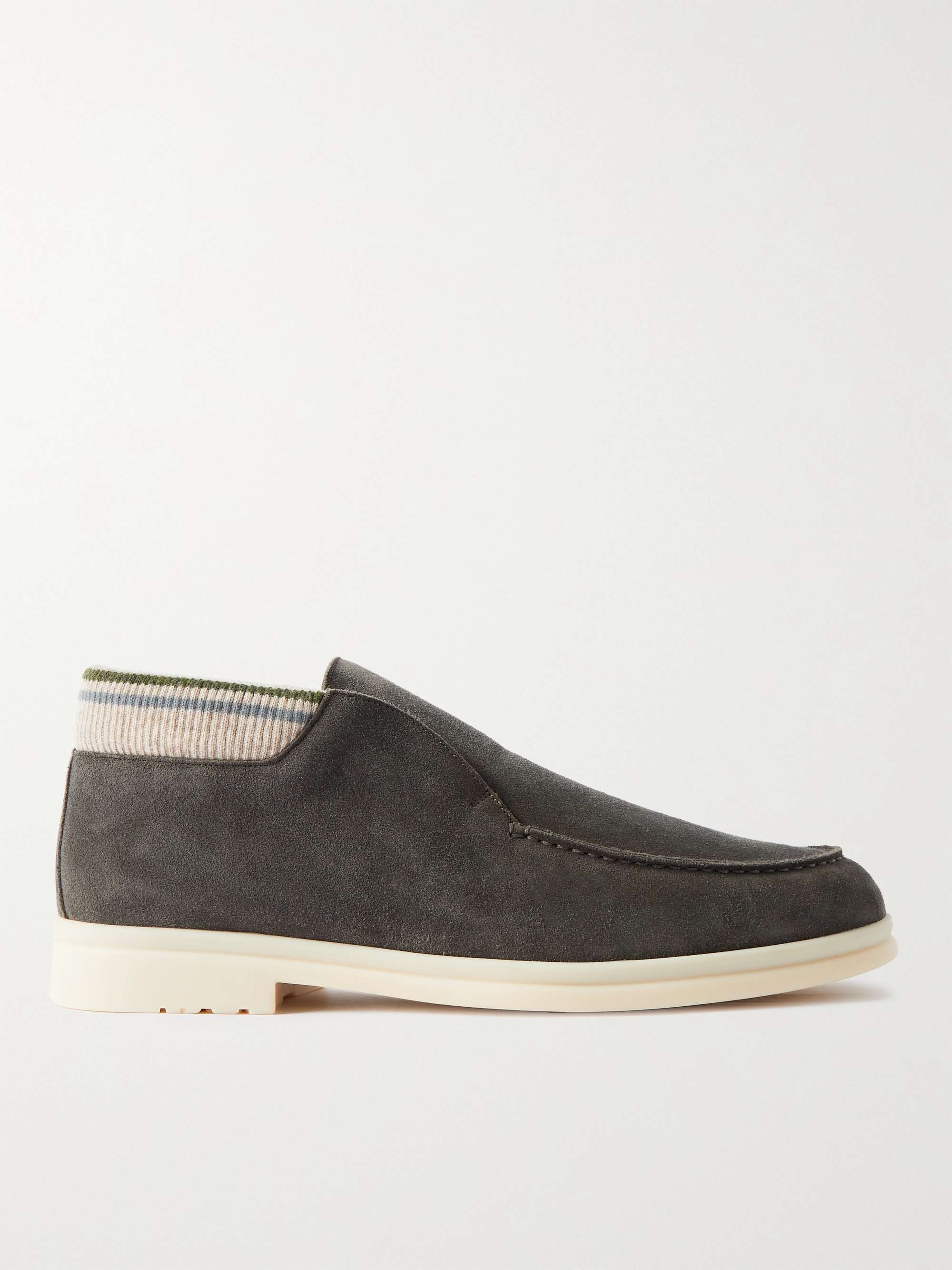 LORO PIANA Open Wintery Walk Cashmere-Trimmed Suede Desert Boots for ...