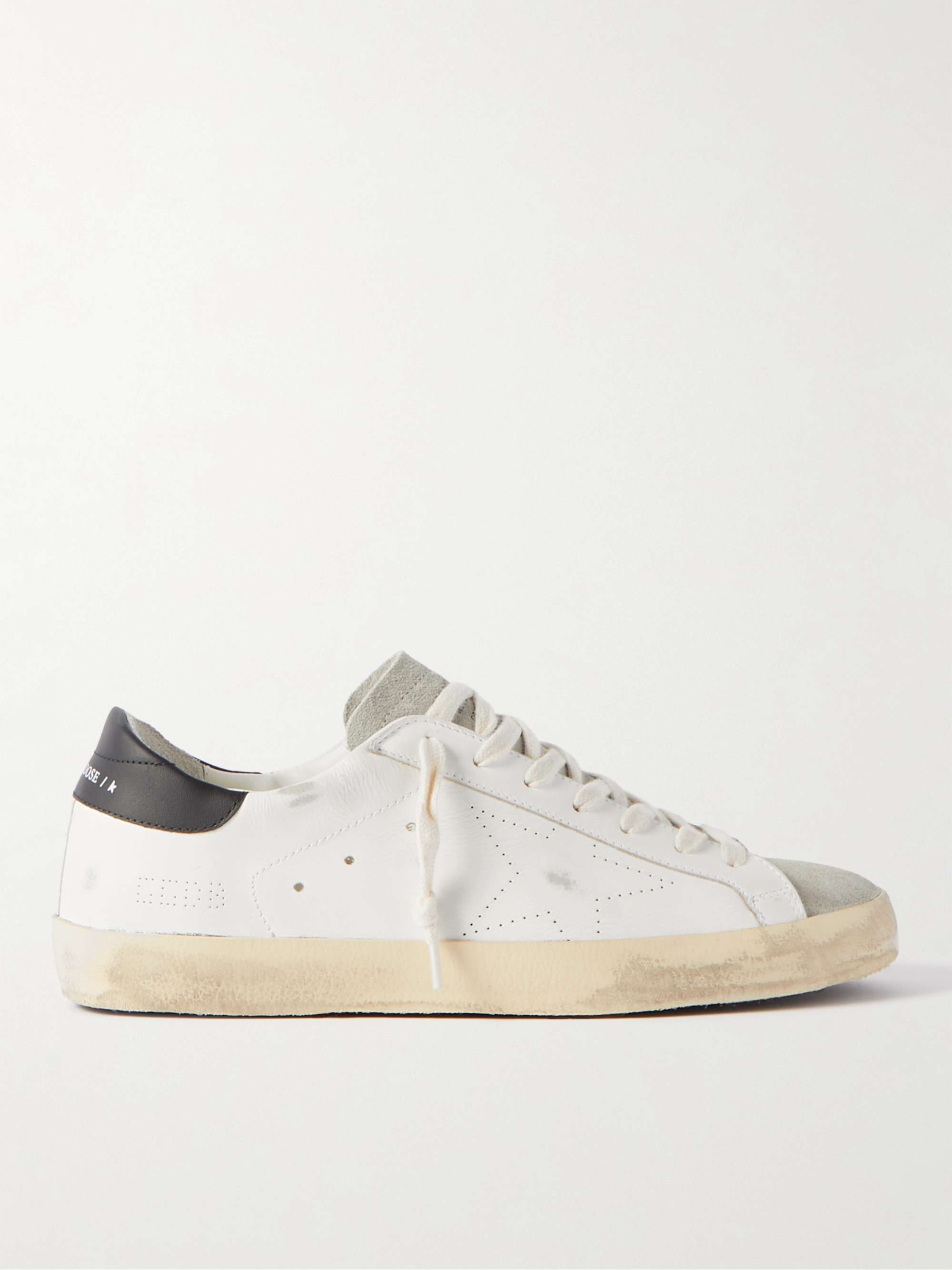GOLDEN GOOSE Superstar Distressed Leather and Suede Sneakers | MR PORTER