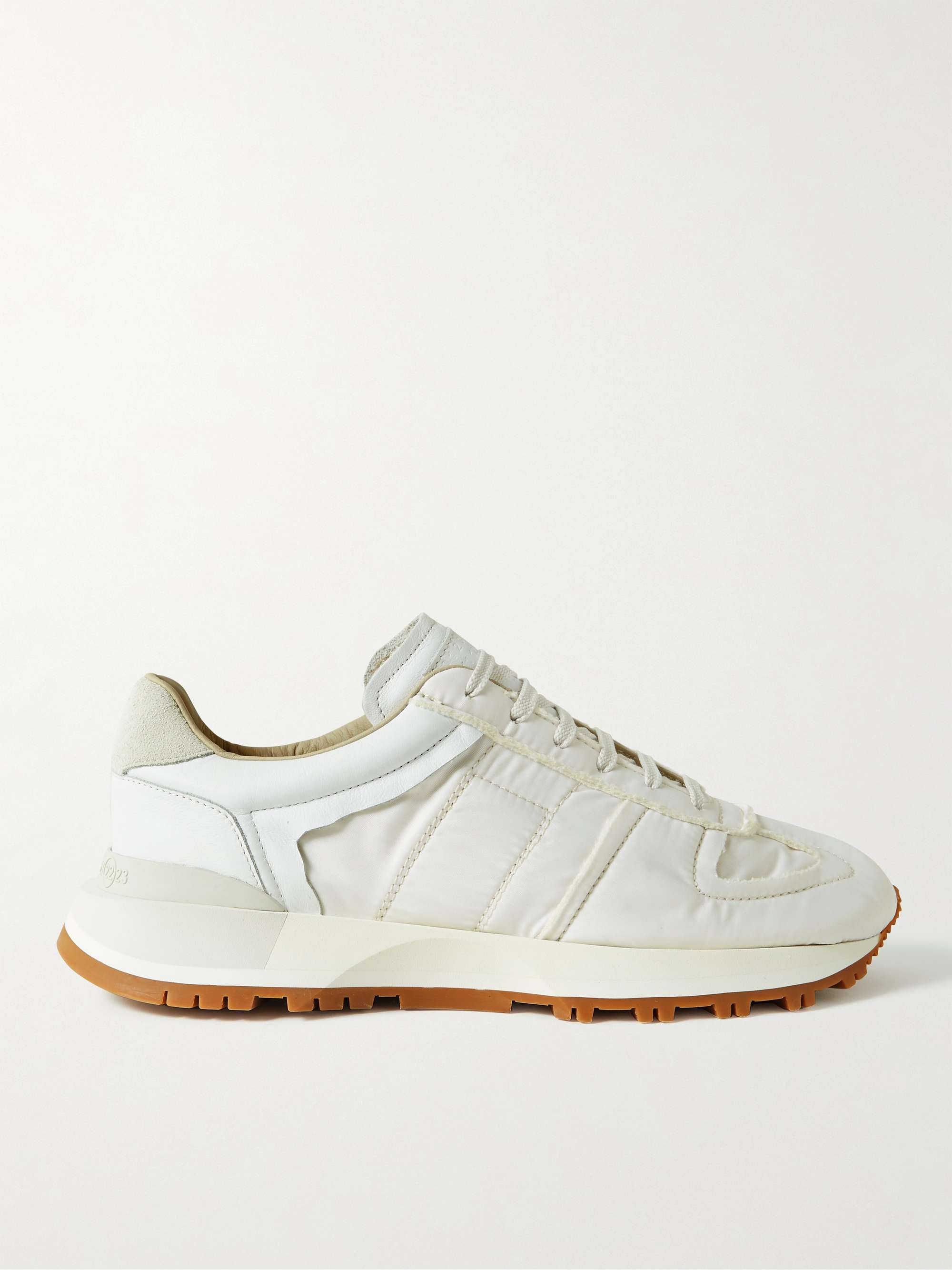 MAISON MARGIELA Runner Suede-Trimmed Leather and Nylon Sneakers PORTER