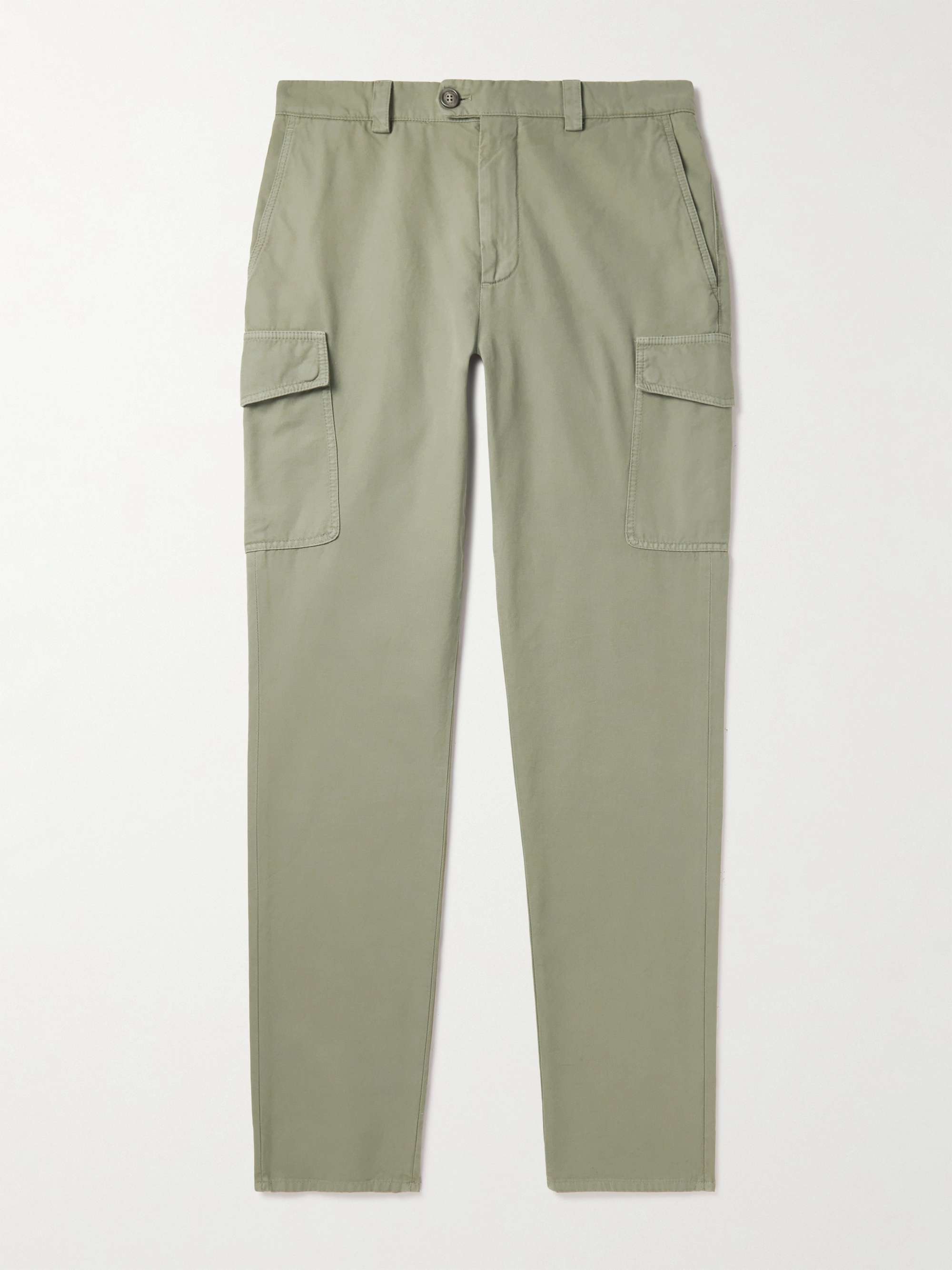 BRUNELLO CUCINELLI Straight-Leg Cotton-Gabardine Cargo Trousers for Men ...