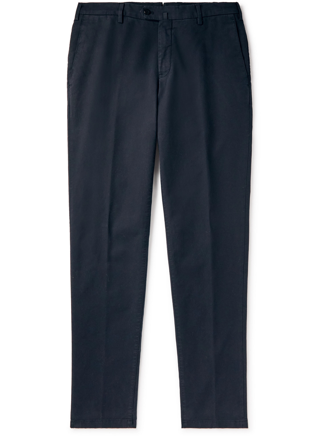 Loro Piana Slim-fit Cotton-blend Trousers In Blue