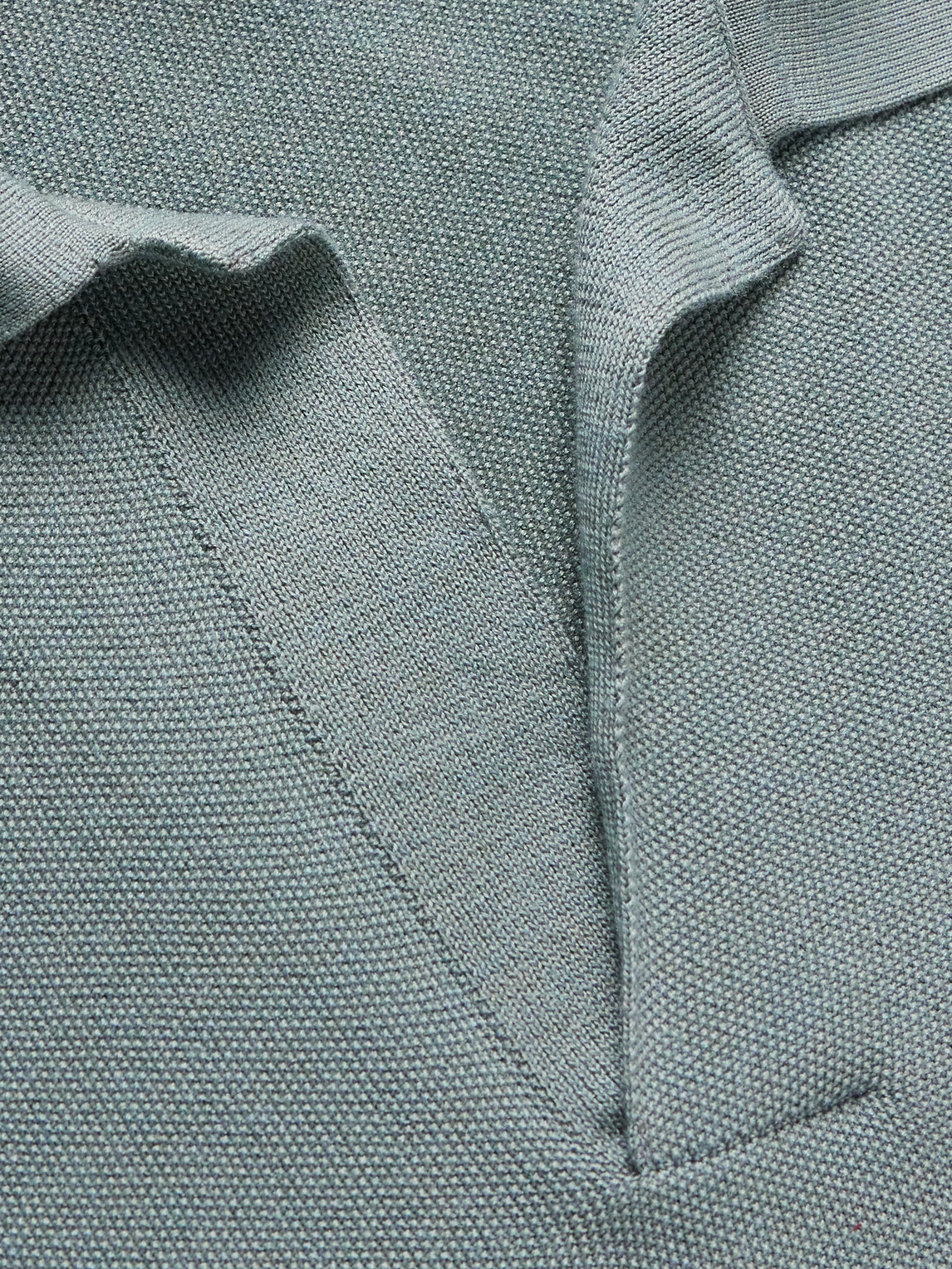 Shop Loro Piana Cotton And Silk-blend Piqué Polo Shirt In Blue