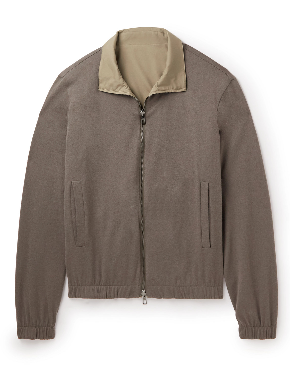 Loro Piana Reversible Windmate® Storm System® Shell And Cashmere Bomber Jacket In Neutrals