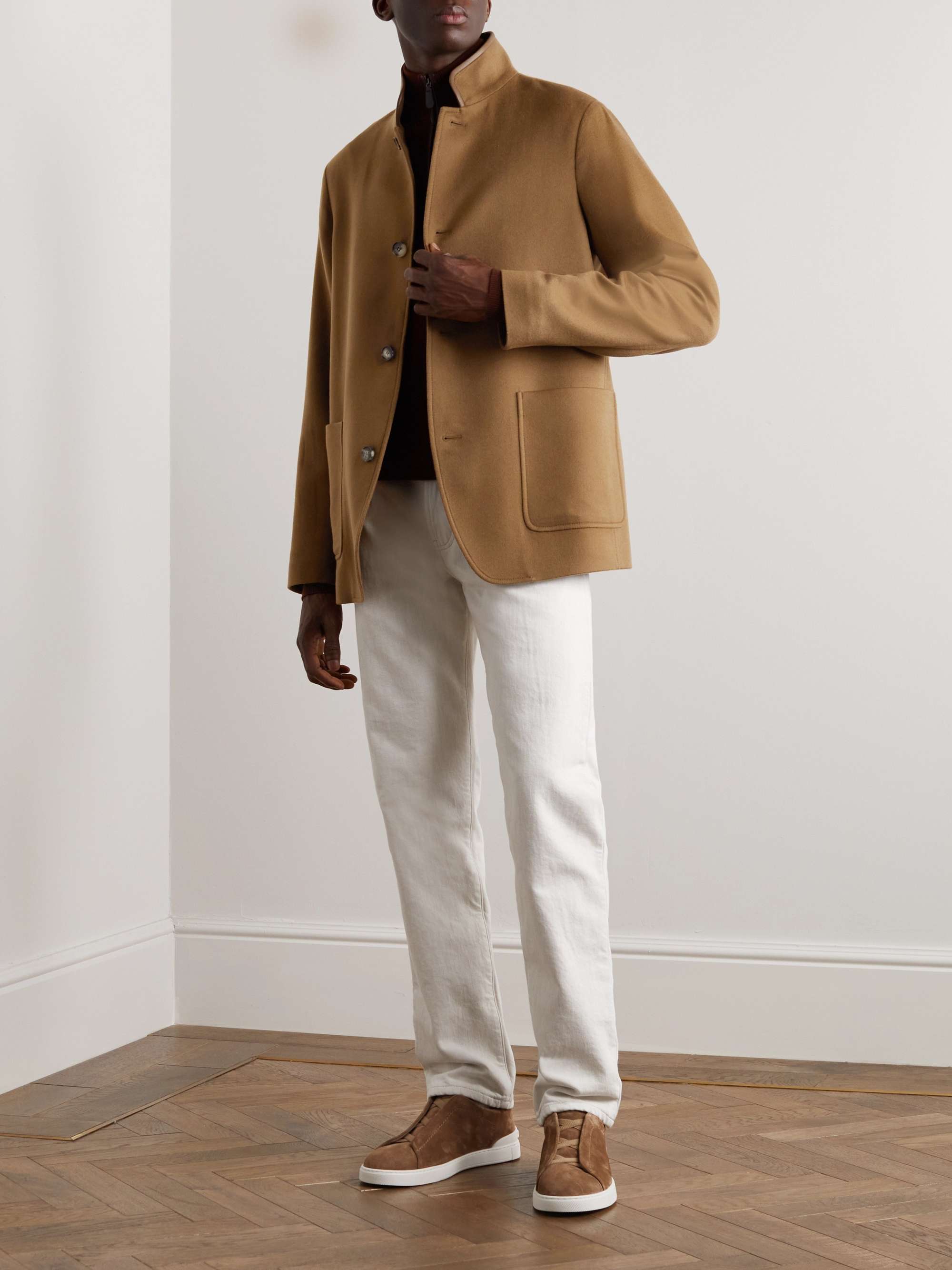 LORO PIANA Spagna Leather-Trimmed Rain System® Cashmere-Felt Chore Jacket  for Men | MR PORTER