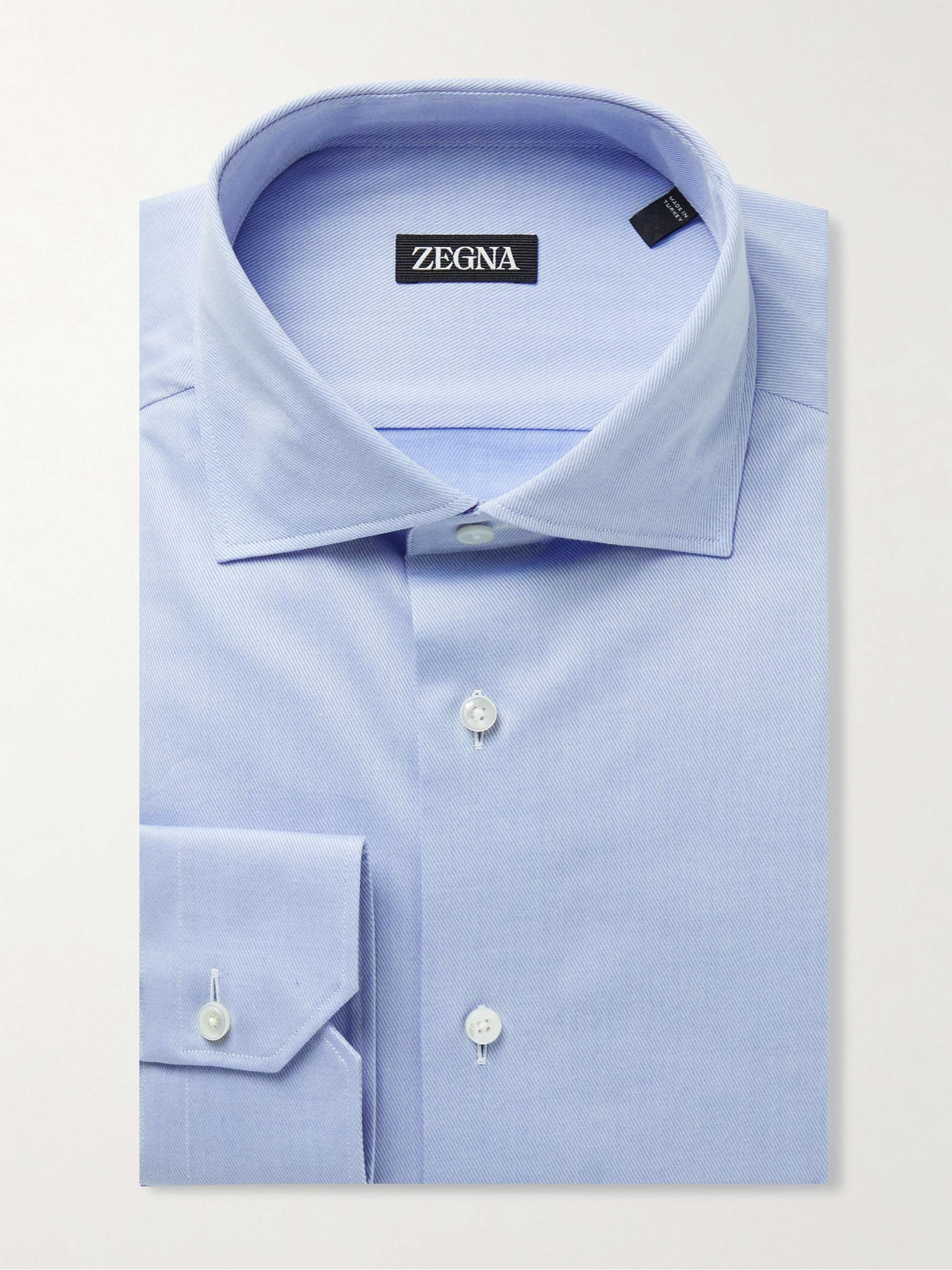 Senaat Ansichtkaart boiler ZEGNA Trofeo Slim-Fit Cutaway-Collar Cotton-Blend Twill Shirt for Men | MR  PORTER
