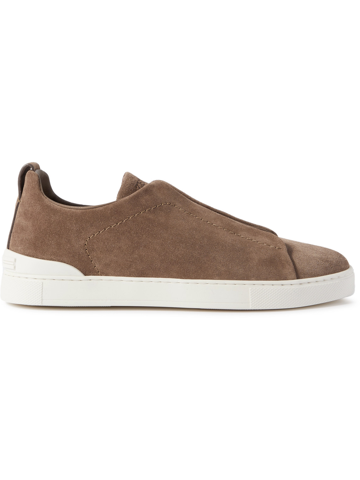 Shop Zegna Triple Stitch™ Suede Sneakers In Brown