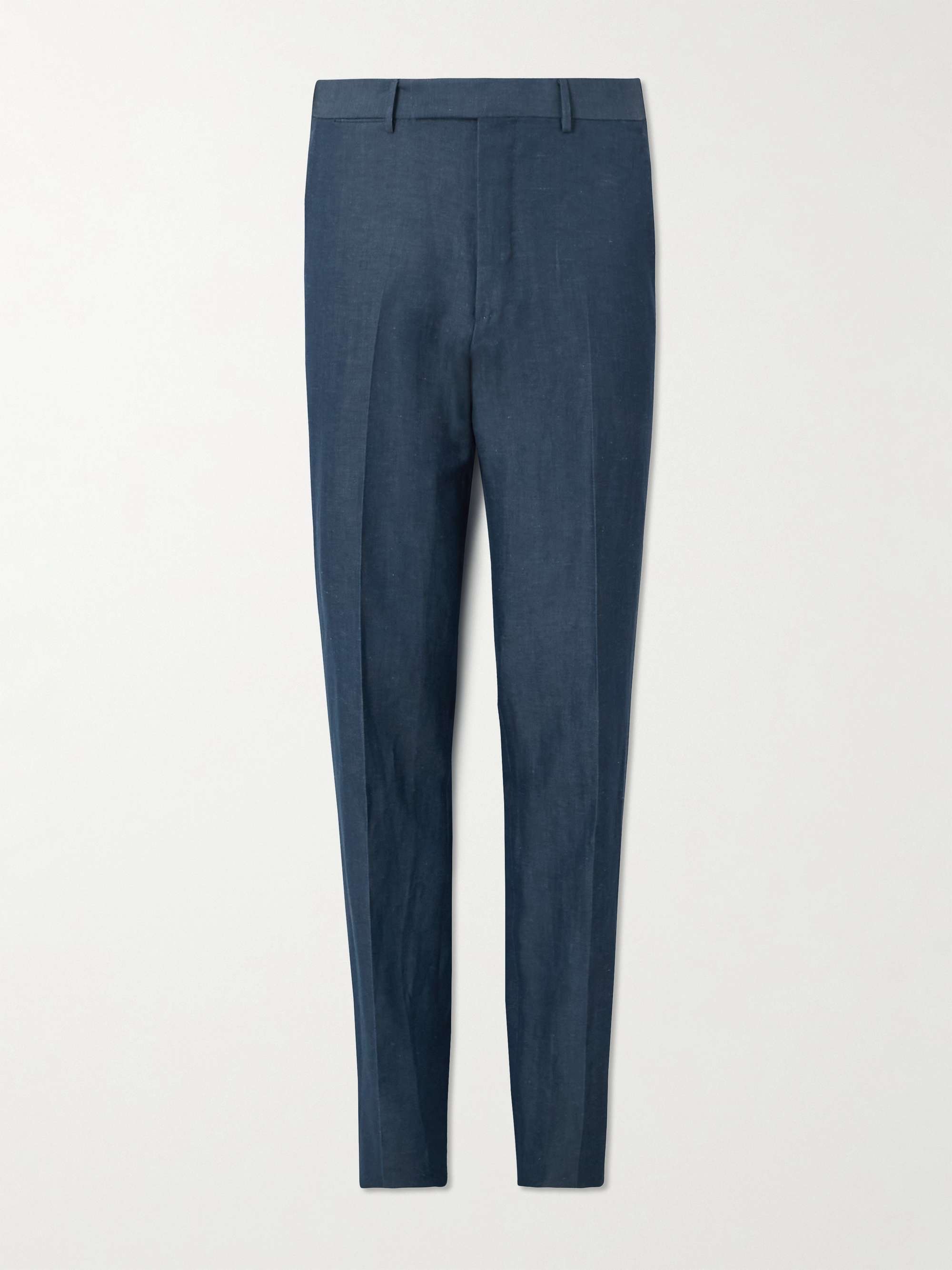 ZEGNA Straight-Leg Slub Wool and Linen-Blend Suit Trousers for Men | MR  PORTER
