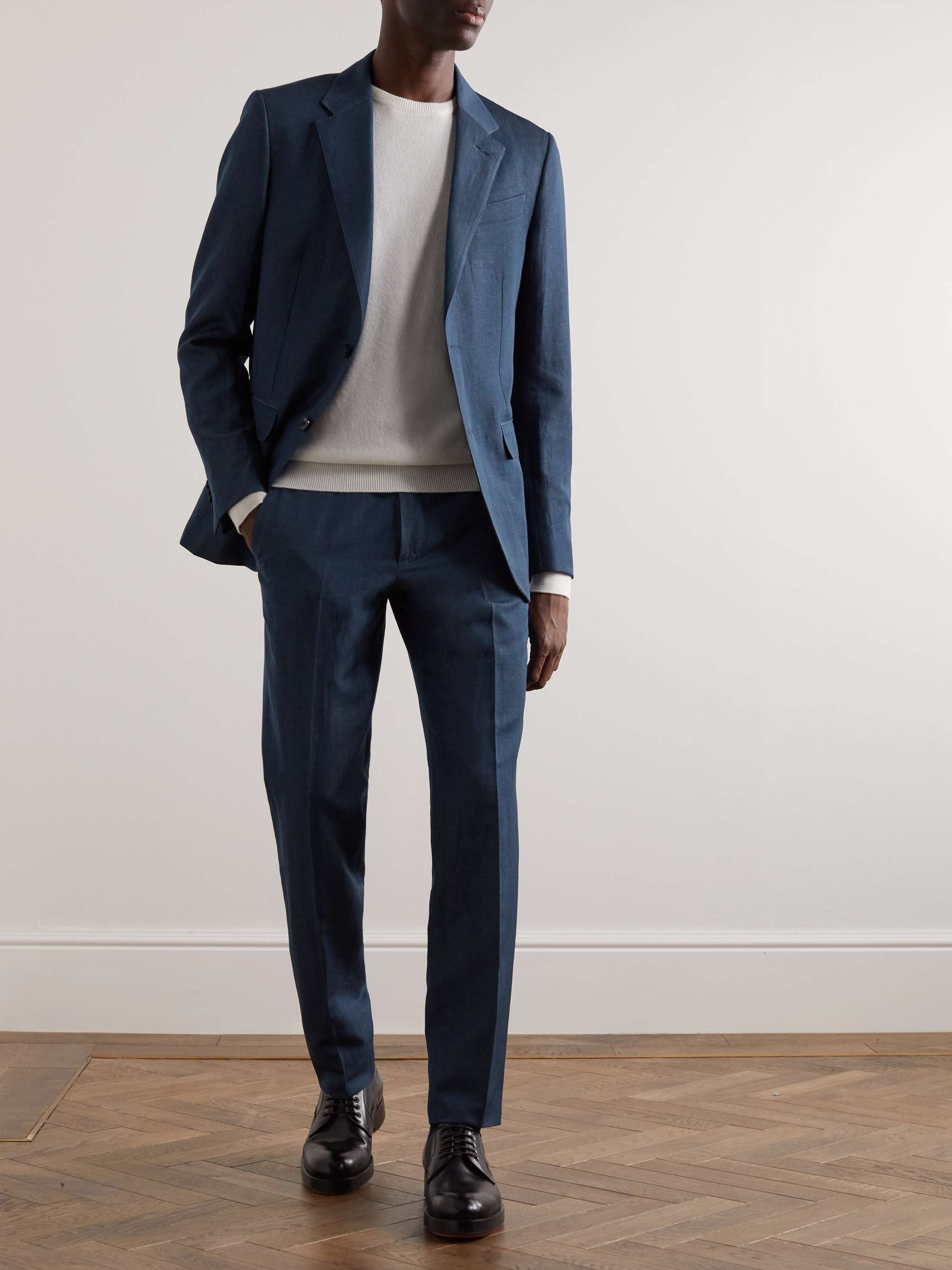ZEGNA Straight-Leg Slub Wool and Linen-Blend Suit Trousers for Men | MR ...