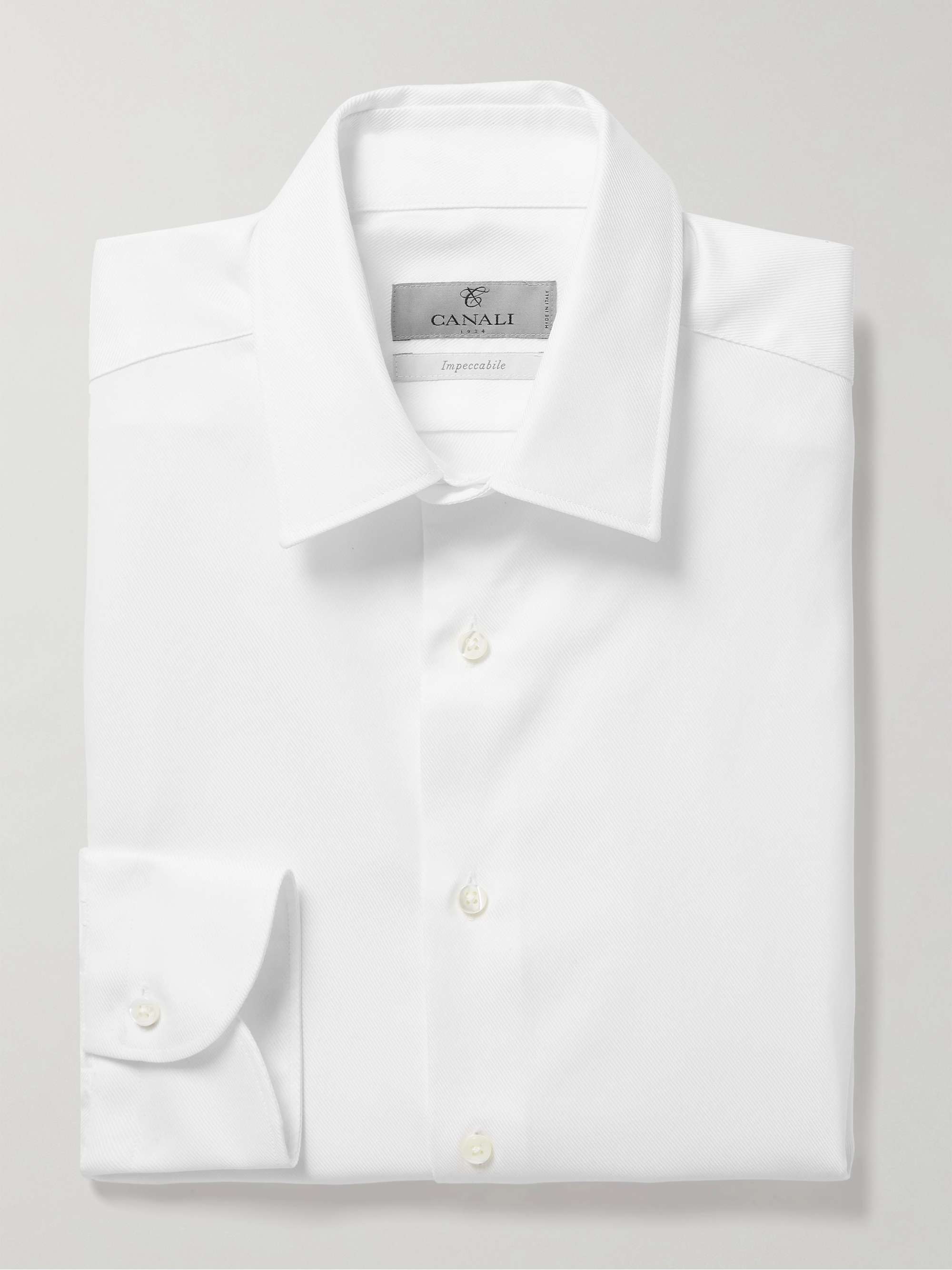 CANALI Slim-Fit Cutaway-Collar Impeccabile Cotton-Twill Shirt for Men | MR  PORTER