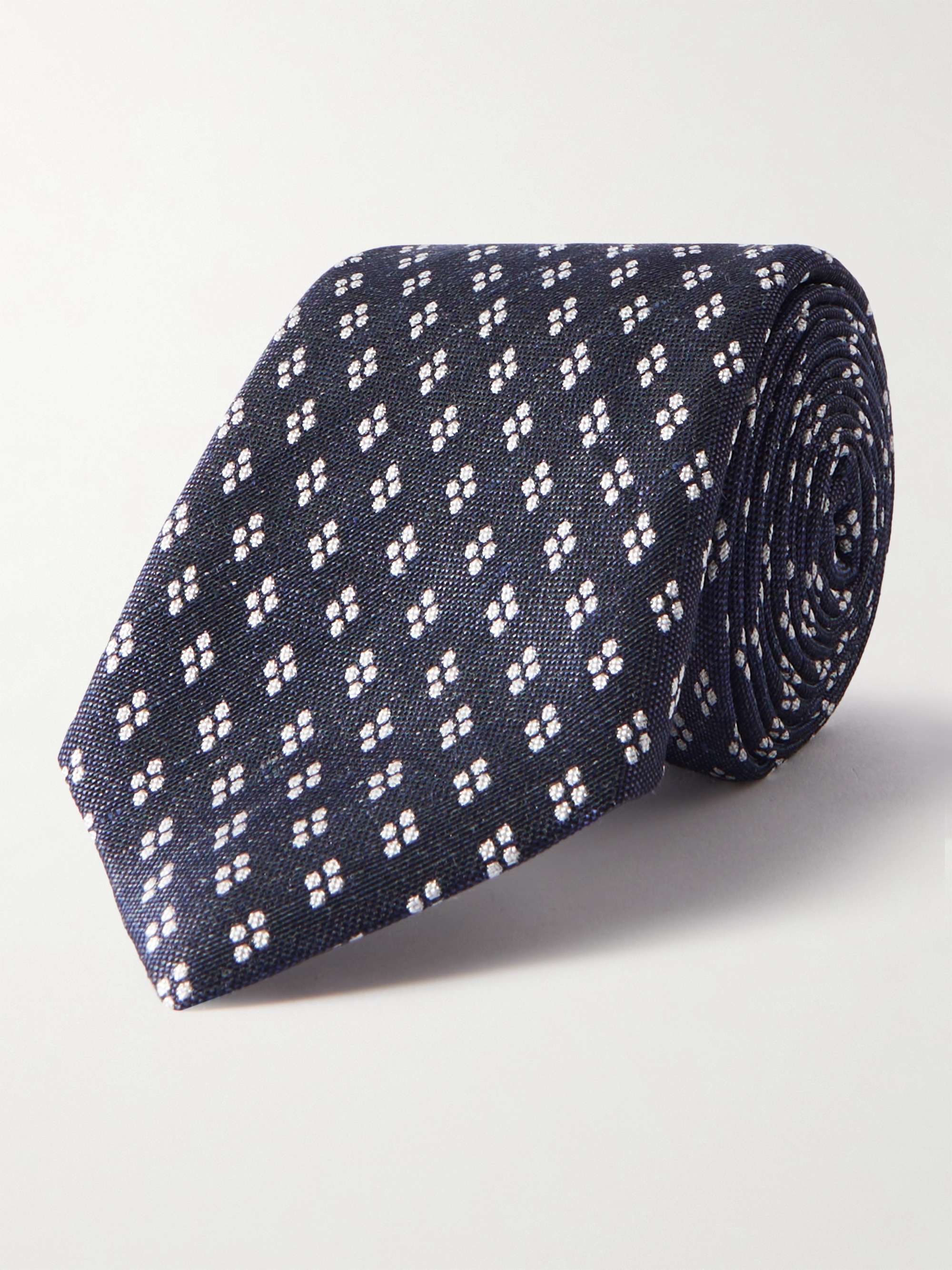 Cravatta in misto seta e lino, 8 cm | MR PORTER