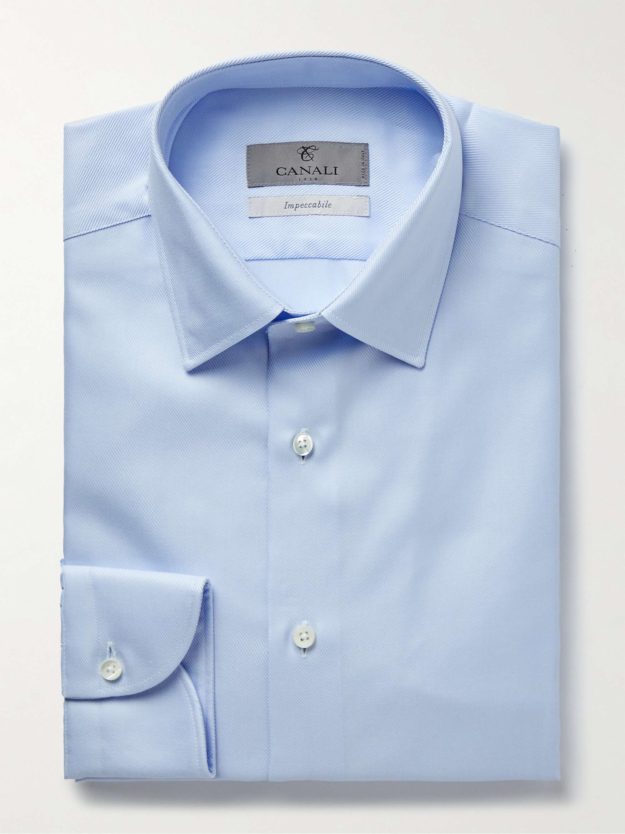 CANALI Striped Cotton-Twill Shirt for Men | MR PORTER