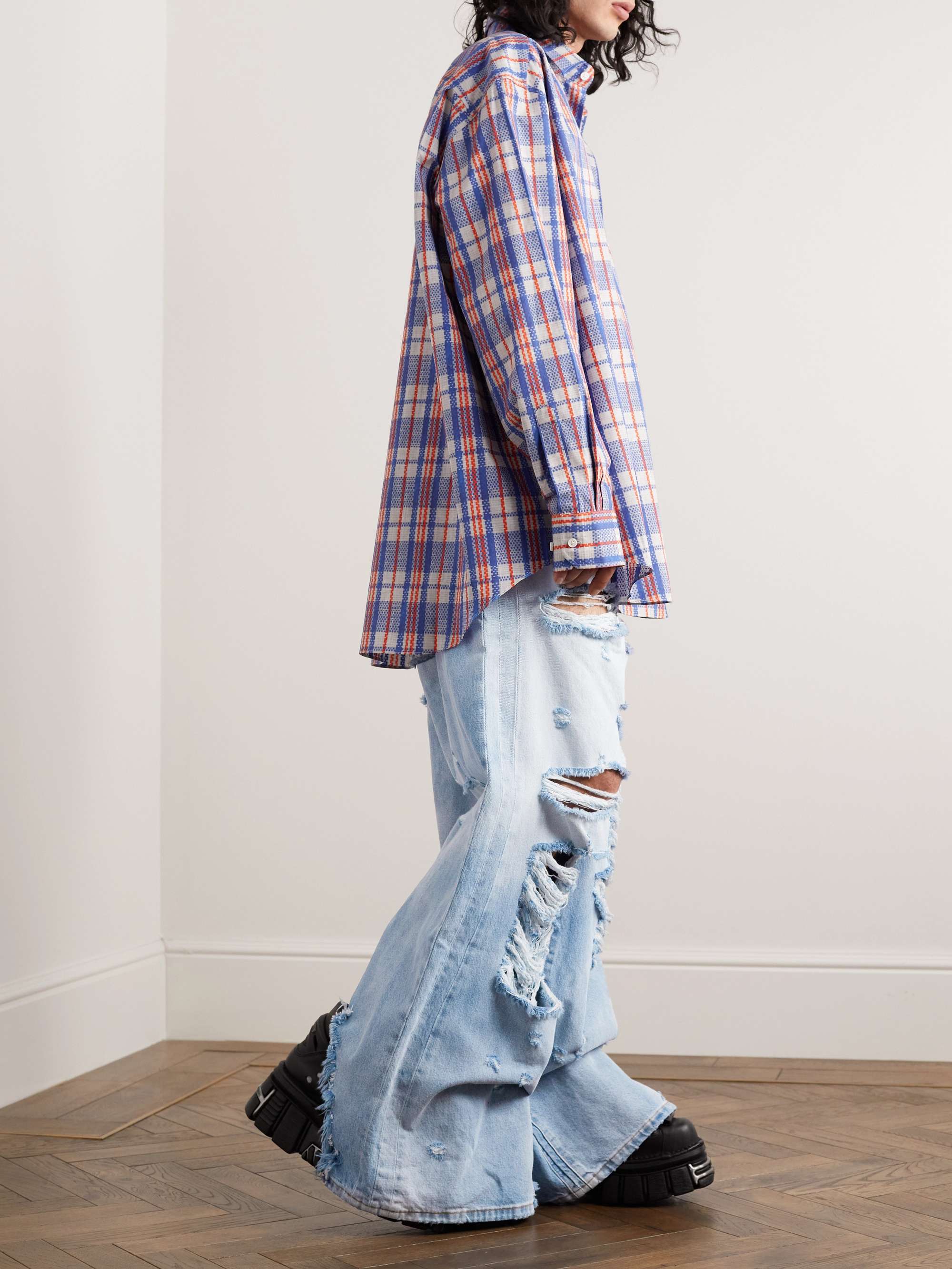 VETEMENTS Wide-Leg Distressed Jeans | MR PORTER