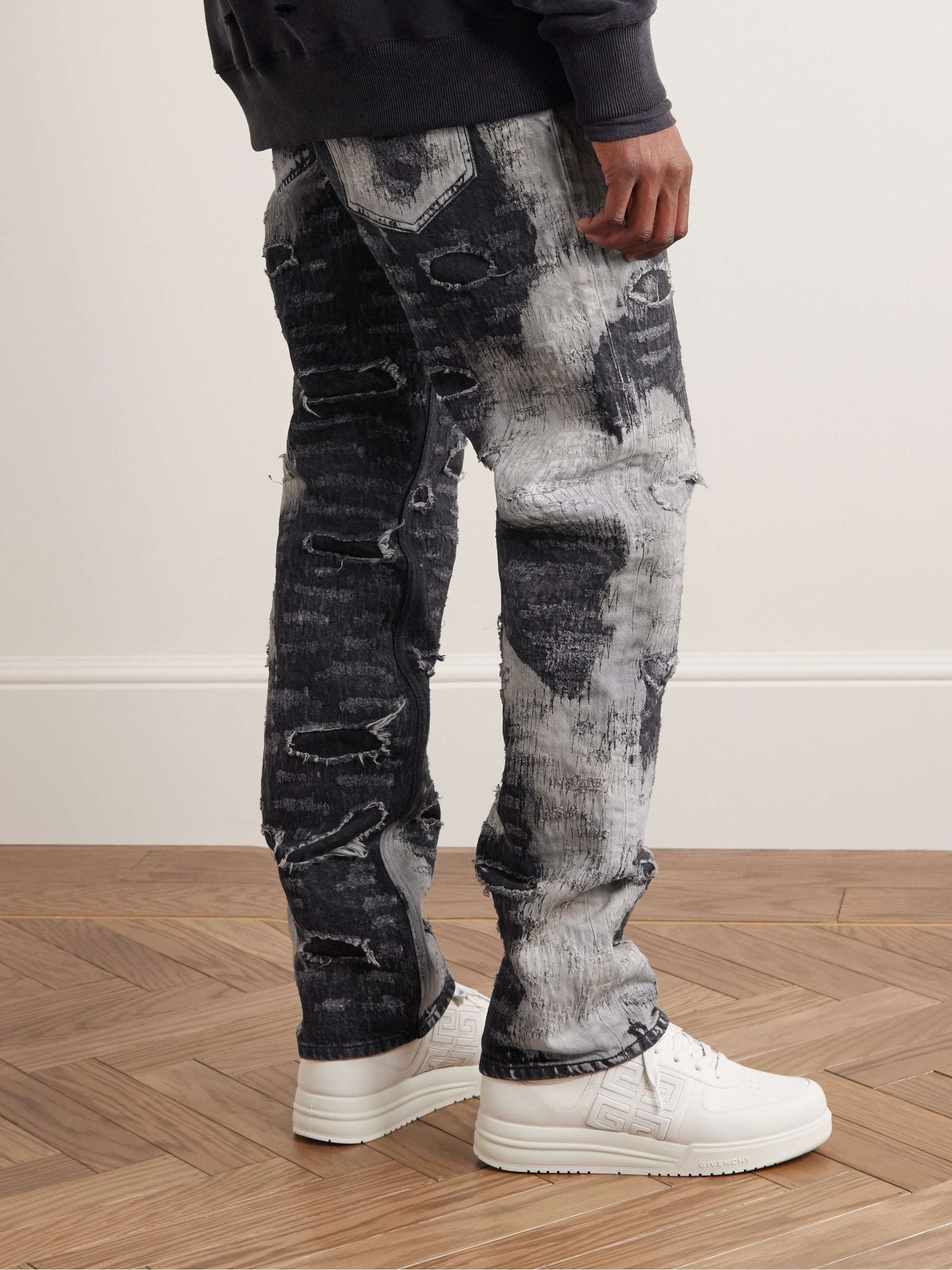 GIVENCHY Slim-Fit Distressed Bleached Jeans | MR PORTER