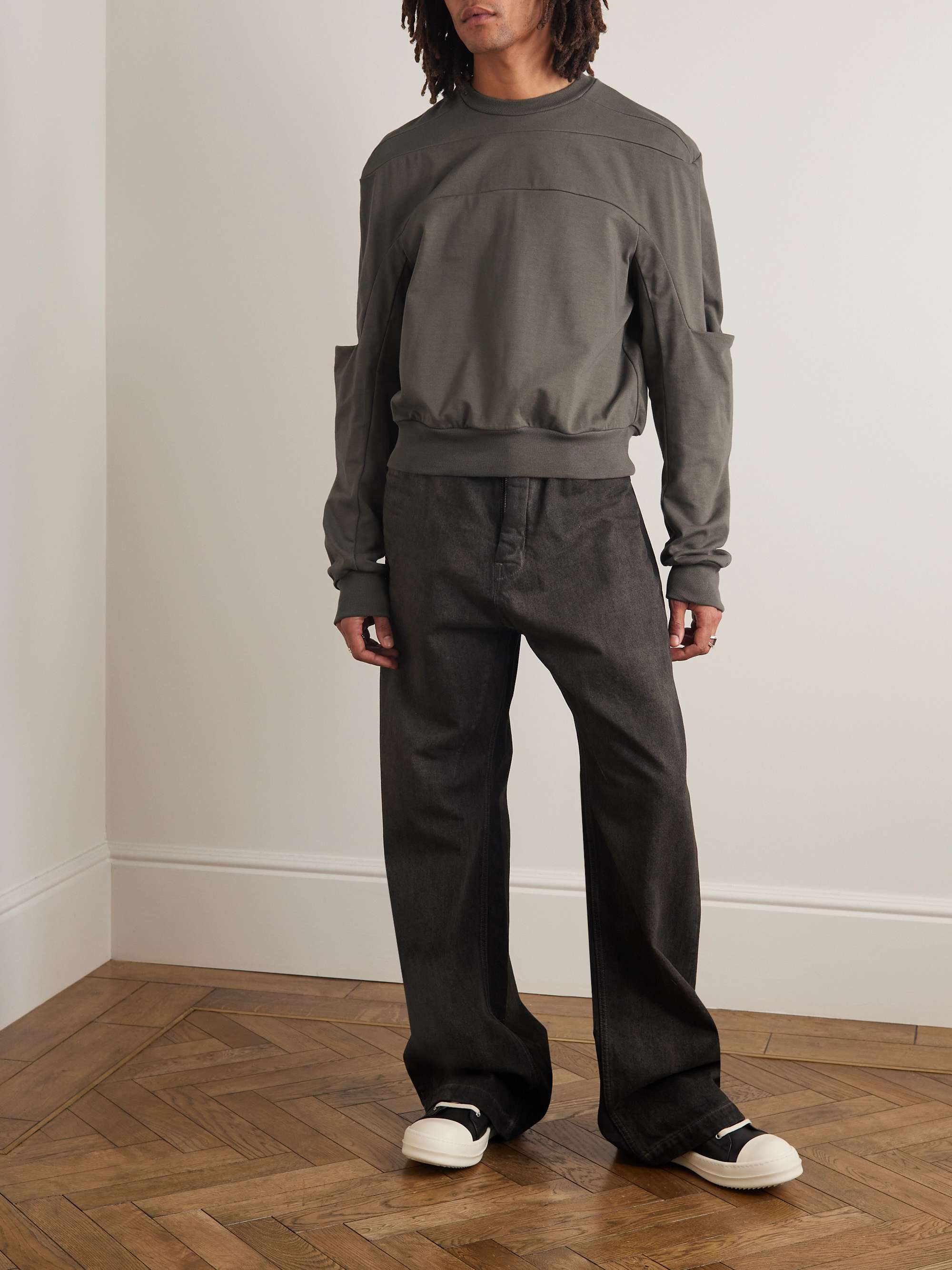 RICK OWENS Geth Panelled Cotton-Jersey Sweatshirt | MR PORTER