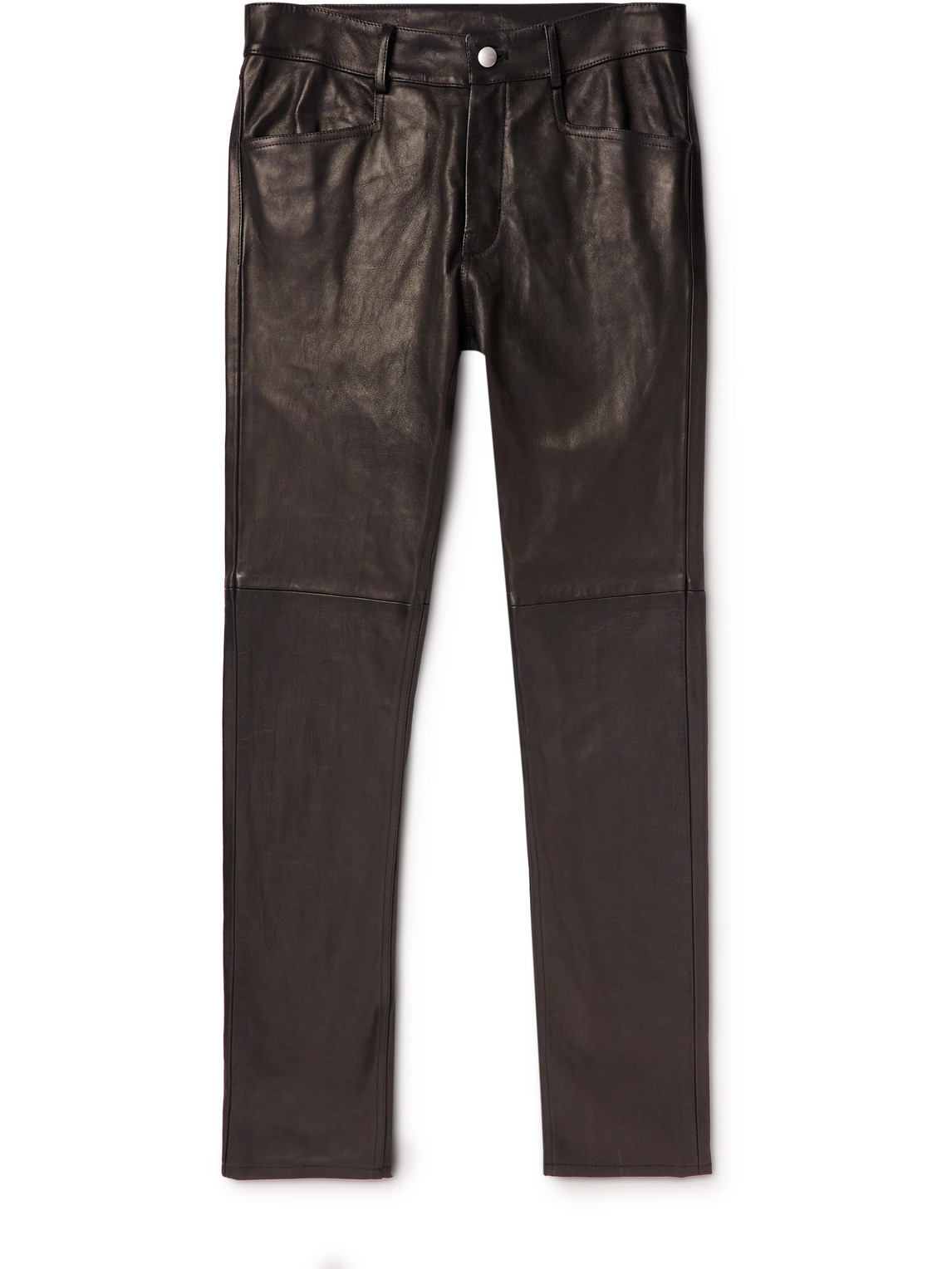 Rick Owens Skinny-fit Leather Trousers Black | ModeSens