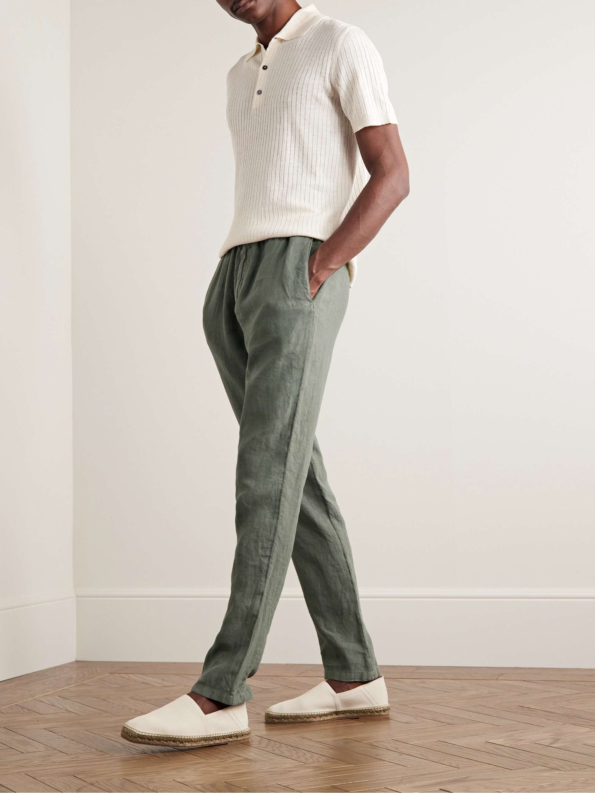 Green Straight-Leg Linen Trousers | BOGLIOLI | MR PORTER