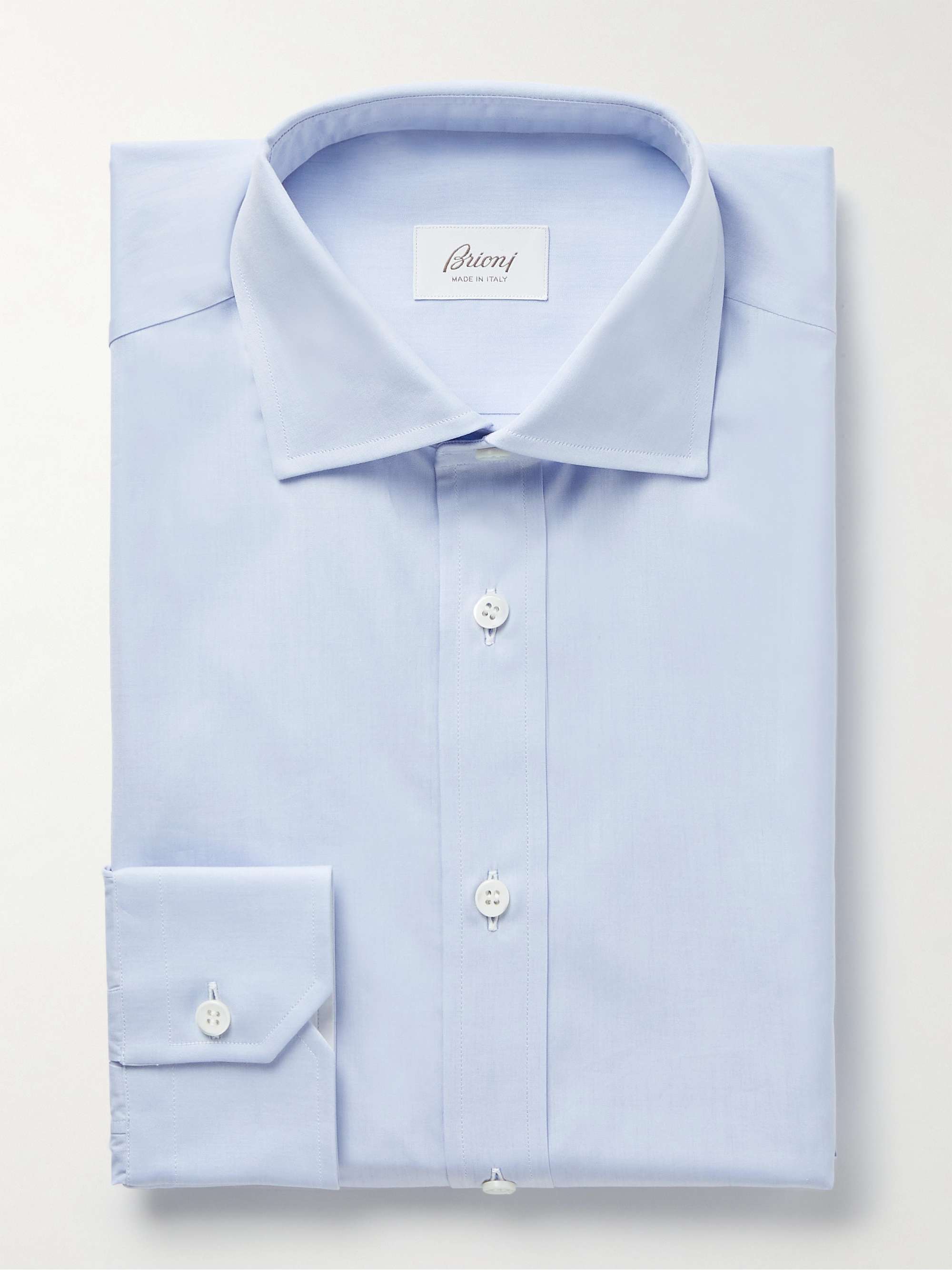 Sky blue Cutaway-Collar Cotton Oxford Shirt | BRIONI | MR PORTER