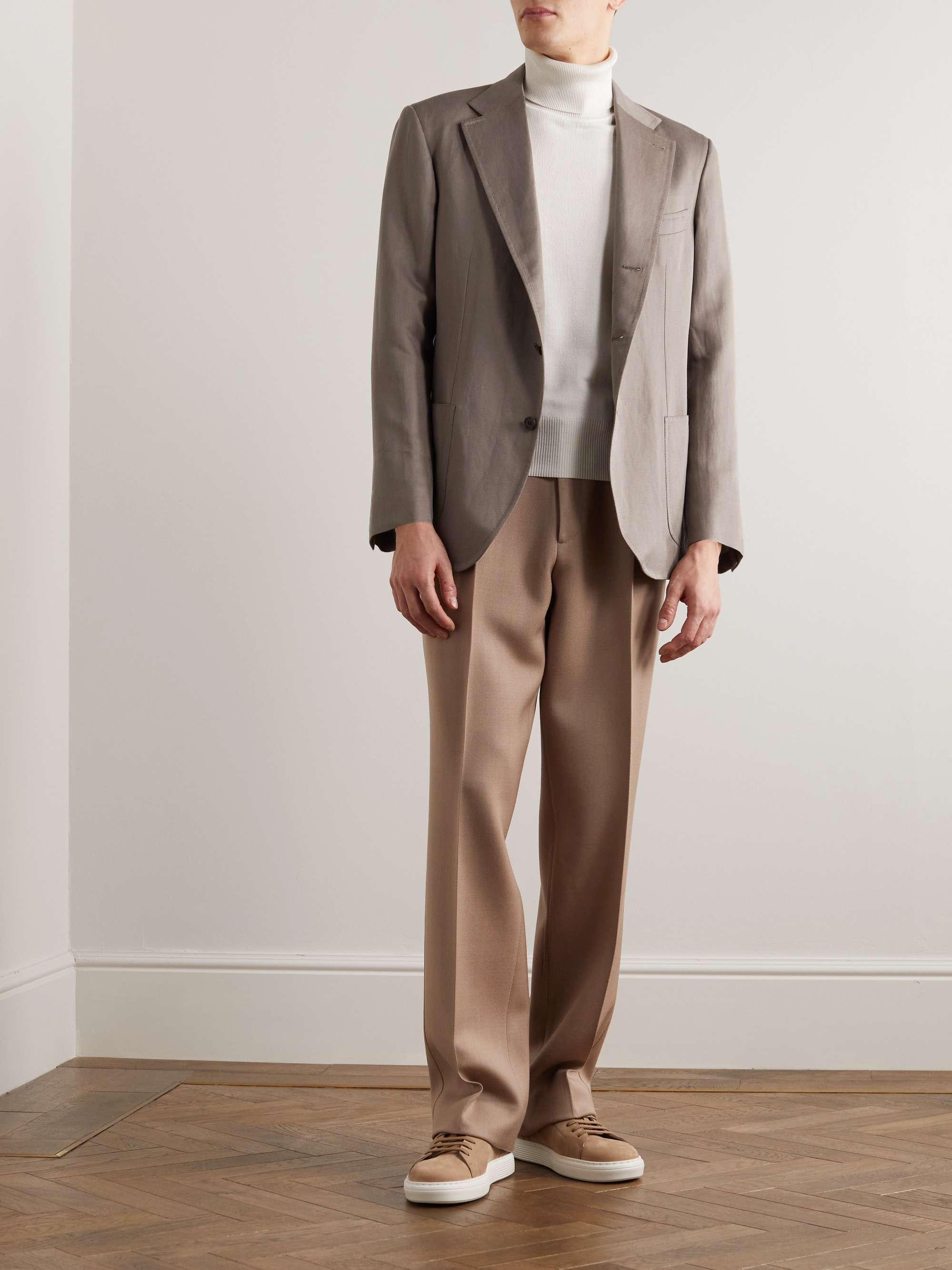 Beige Silk and Linen-Blend Suit Jacket | BRIONI | MR PORTER
