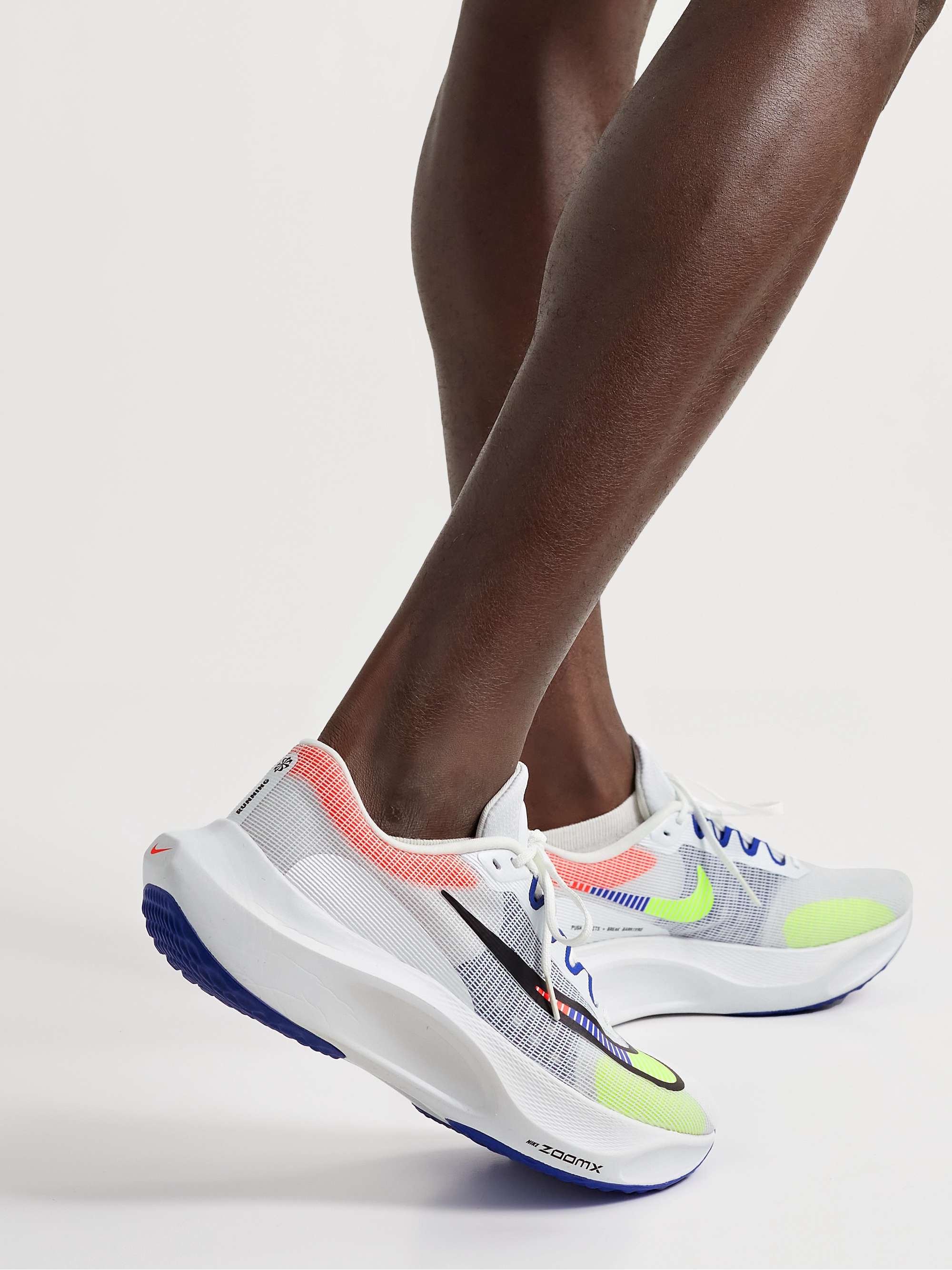 White Zoom Fly 5 Premium Rubber-Trimmed Mesh Running Sneakers | NIKE  RUNNING | MR PORTER